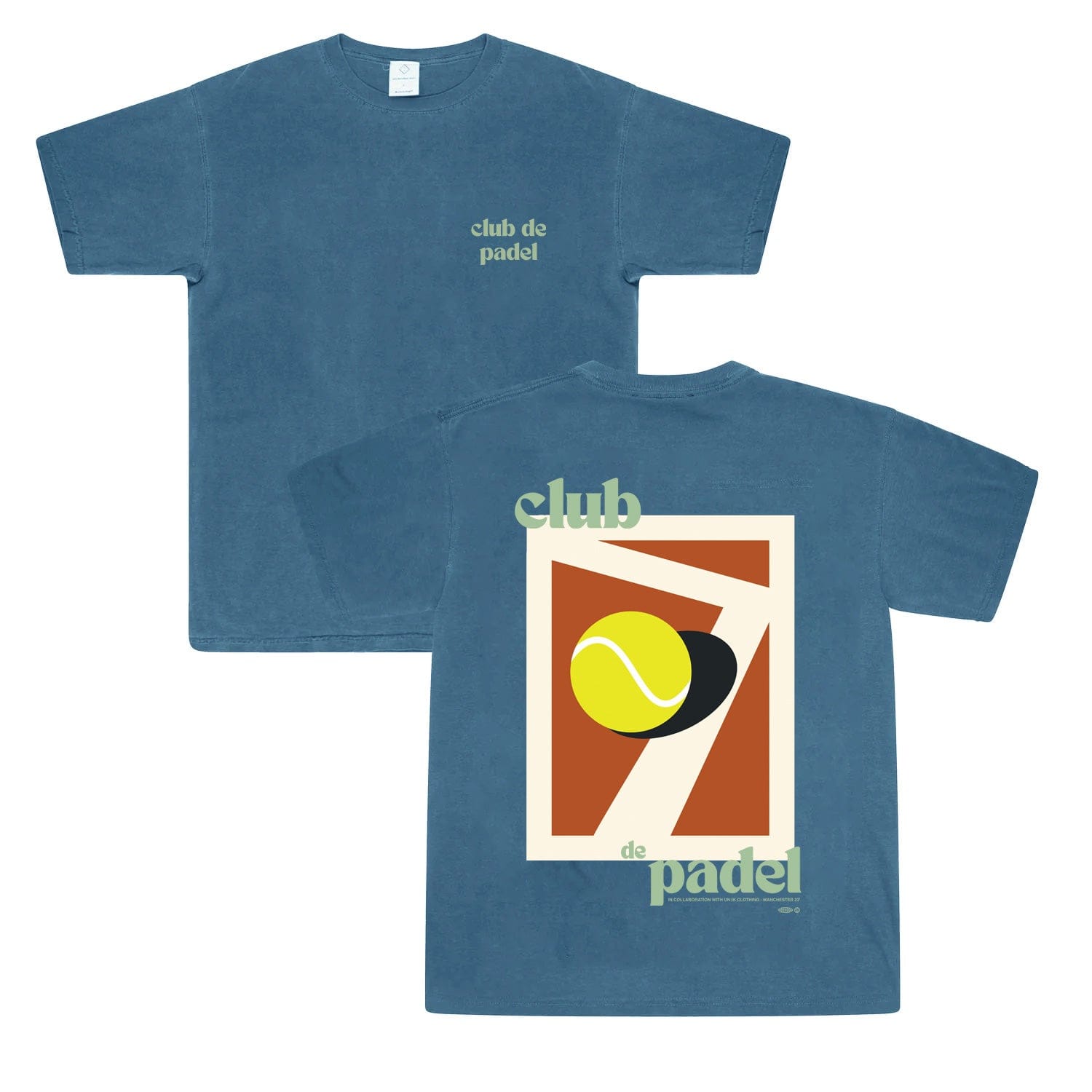 Club de Padel 'Classic Court' Vintage Washed Tee - Navy