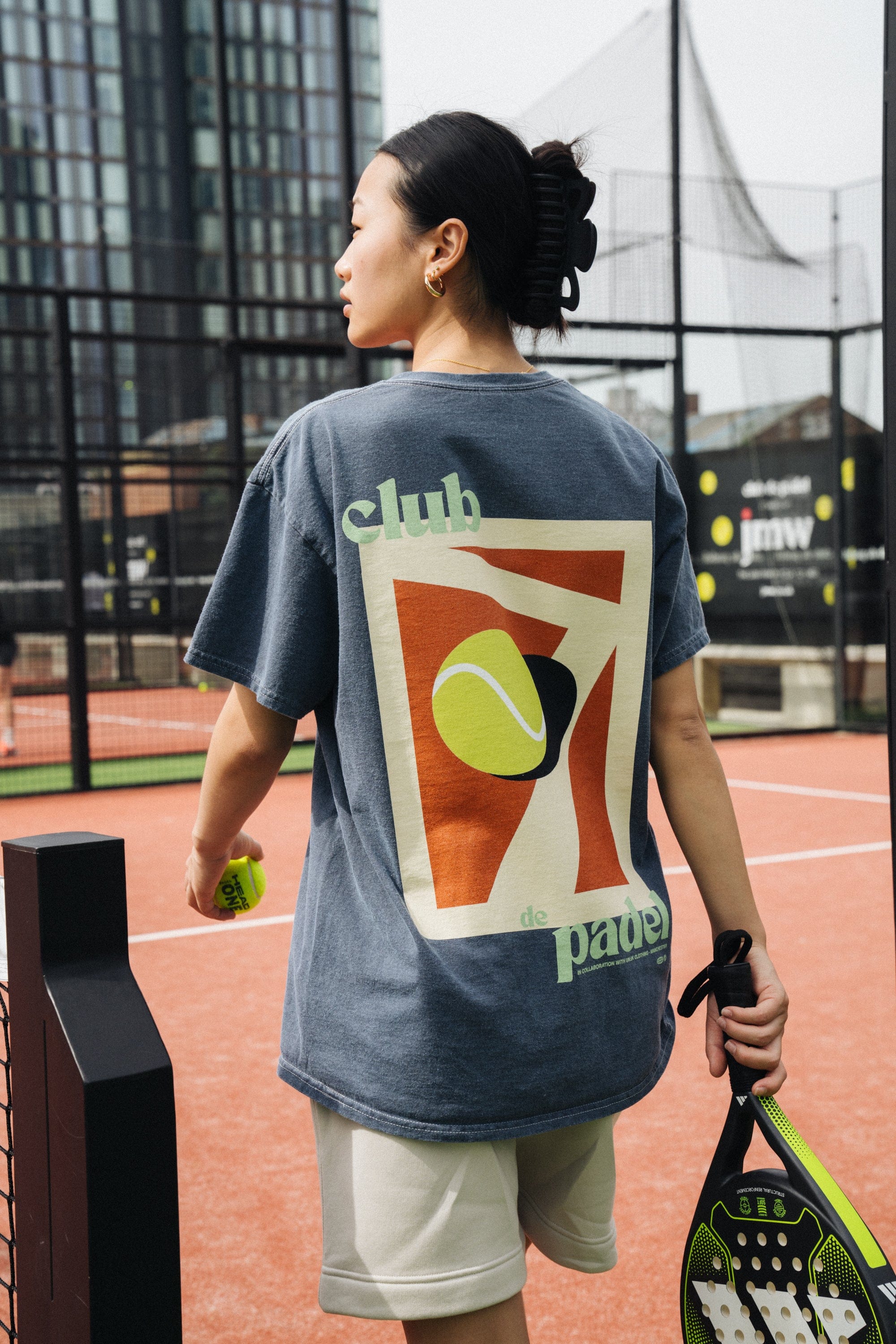 Club de Padel 'Classic Court' Vintage Washed Tee - Navy
