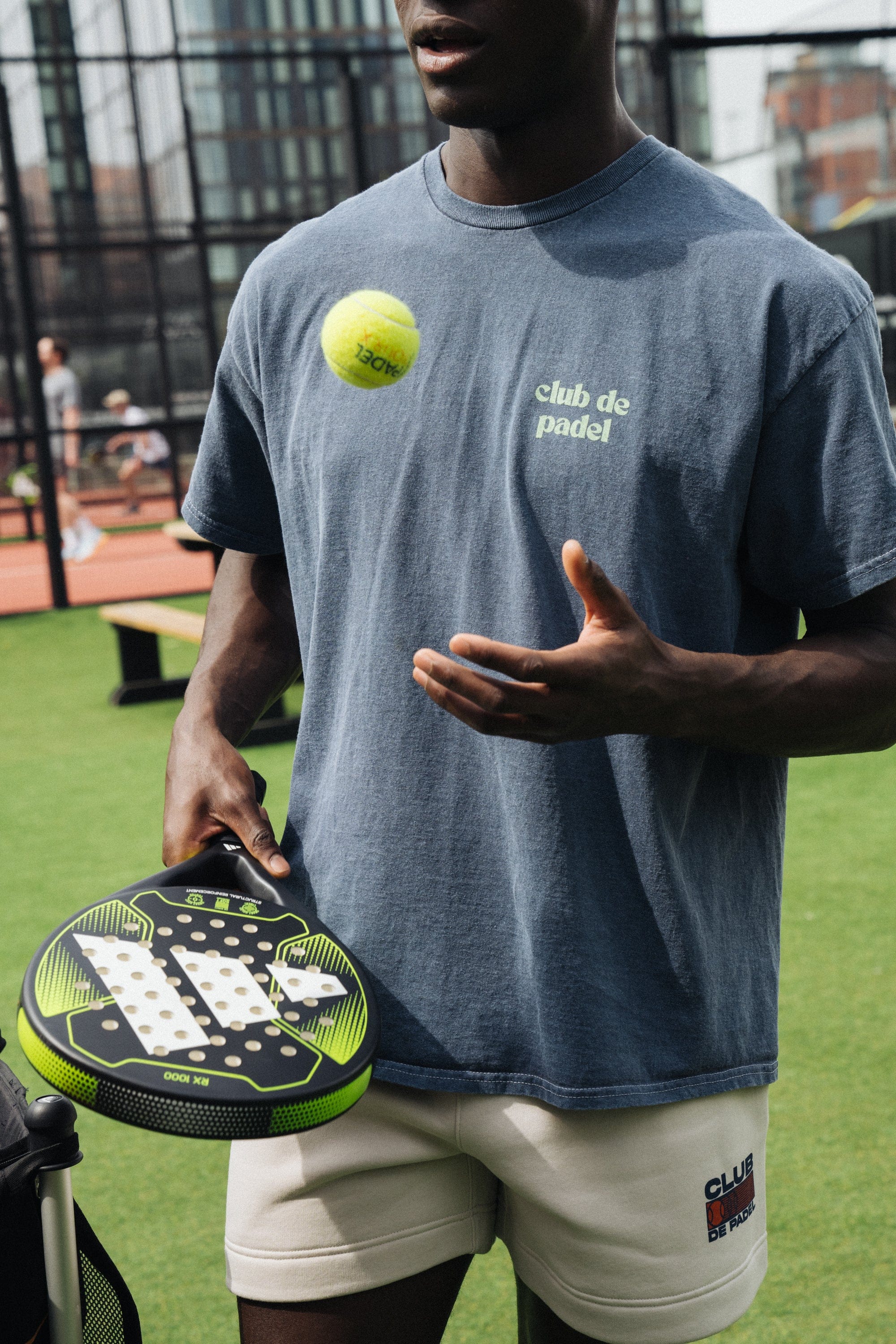 Club de Padel 'Classic Court' Vintage Washed Tee - Navy