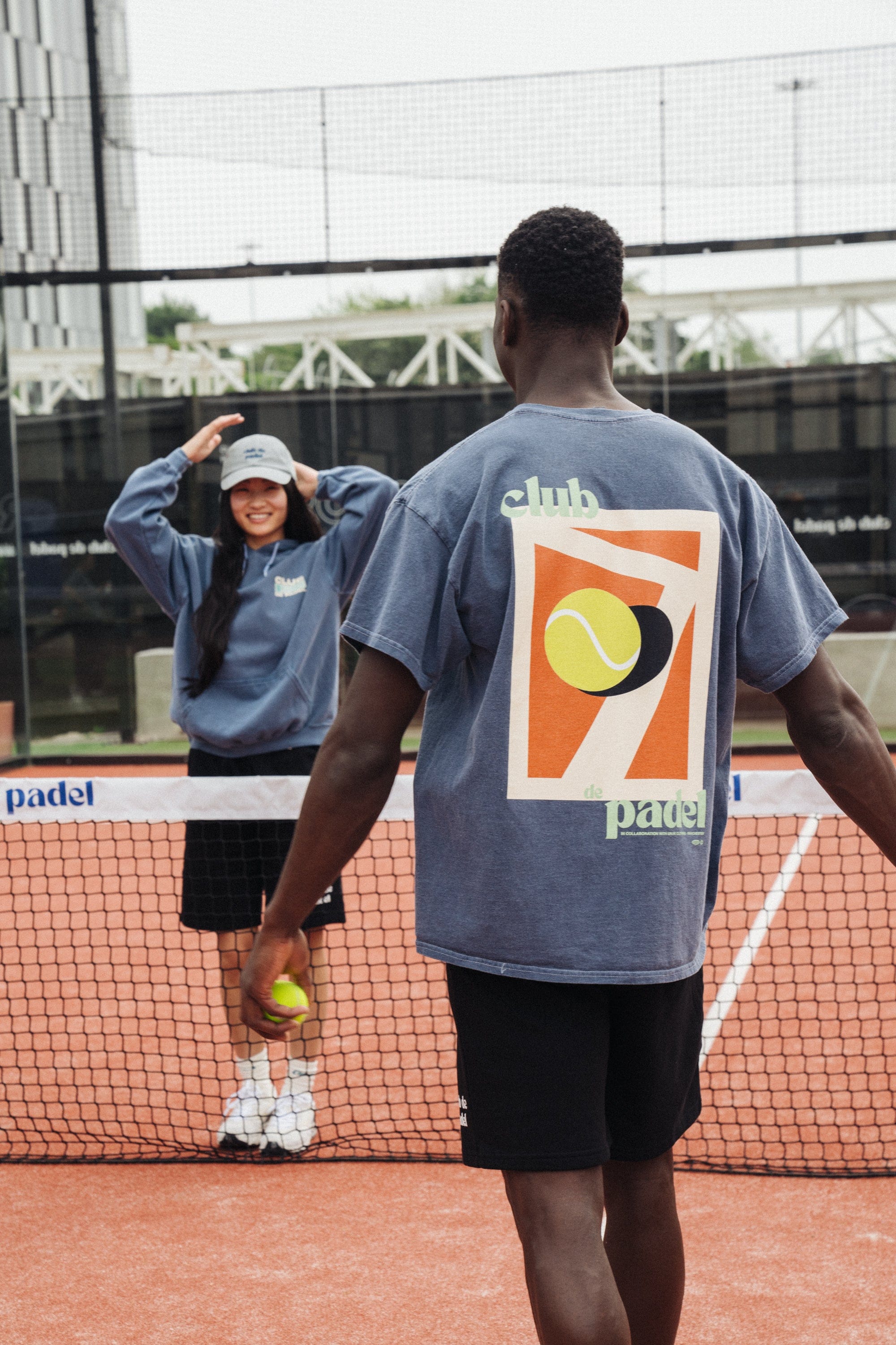 Club de Padel 'Classic Court' Vintage Washed Tee - Navy