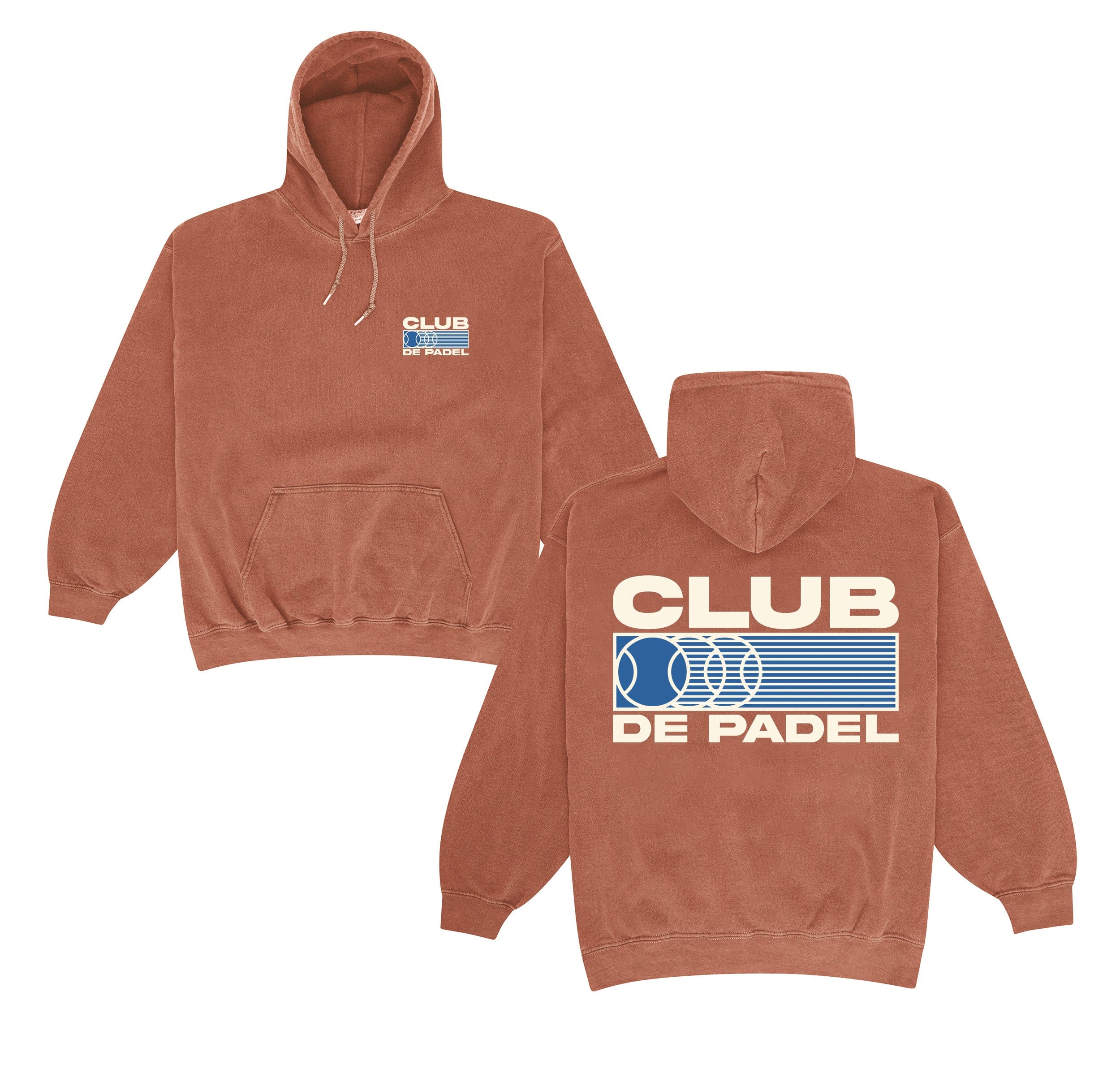 Club de Padel 'Heritage' Vintage Washed Hoodie - Burnt Orange