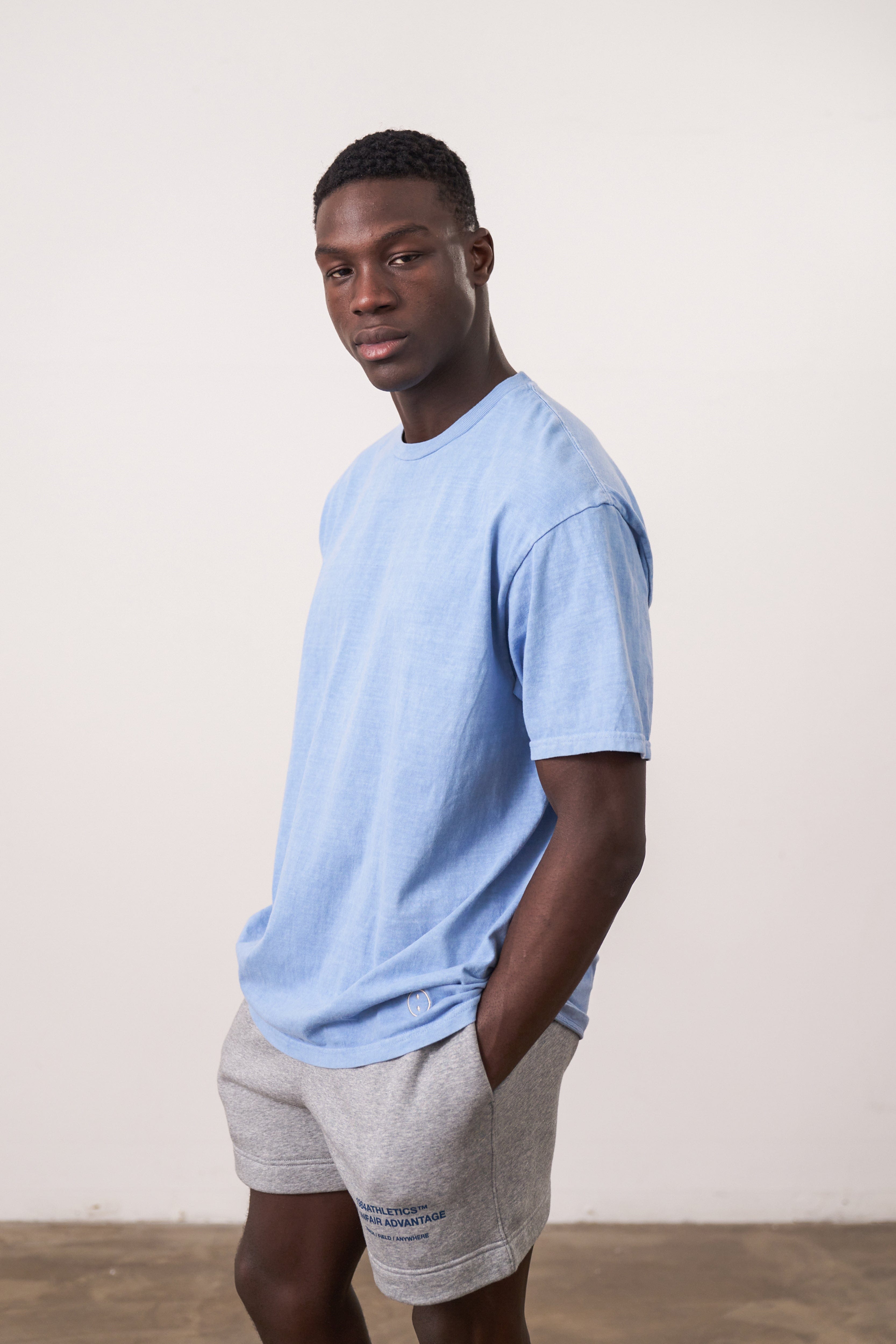 UN:IK Essentials Essentials Vintage Washed Tee - Powder Blue