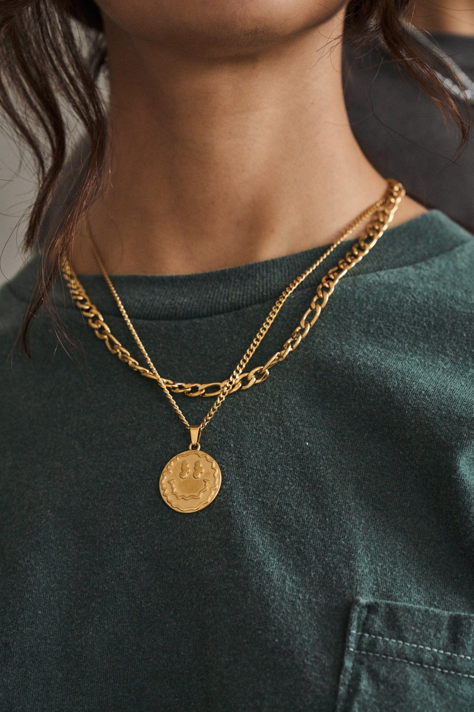 UN:IK Jewellery Trippy Pendant Necklace - Silver / Gold
