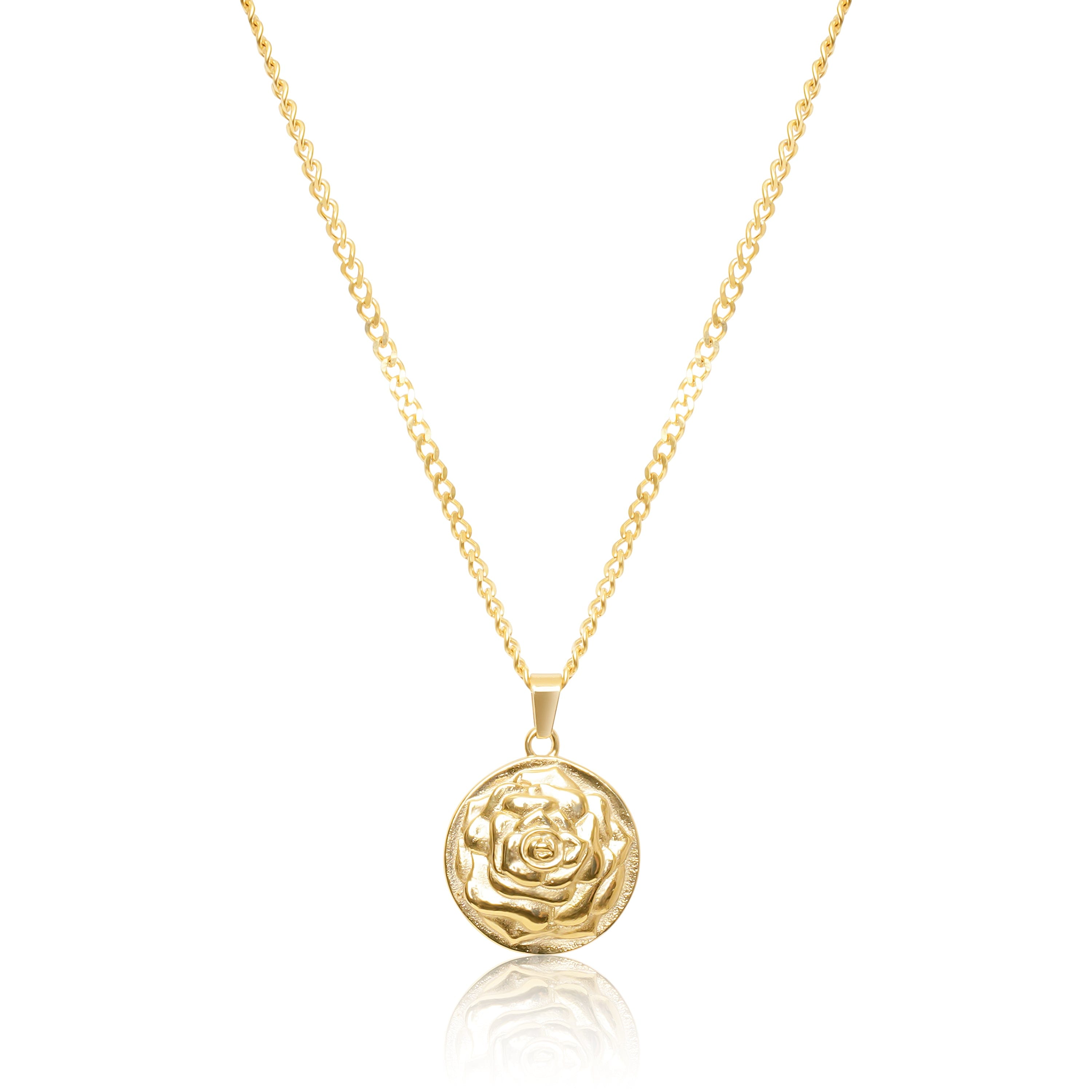 UN:IK Jewellery Rose Pendant Necklace - Silver / Gold