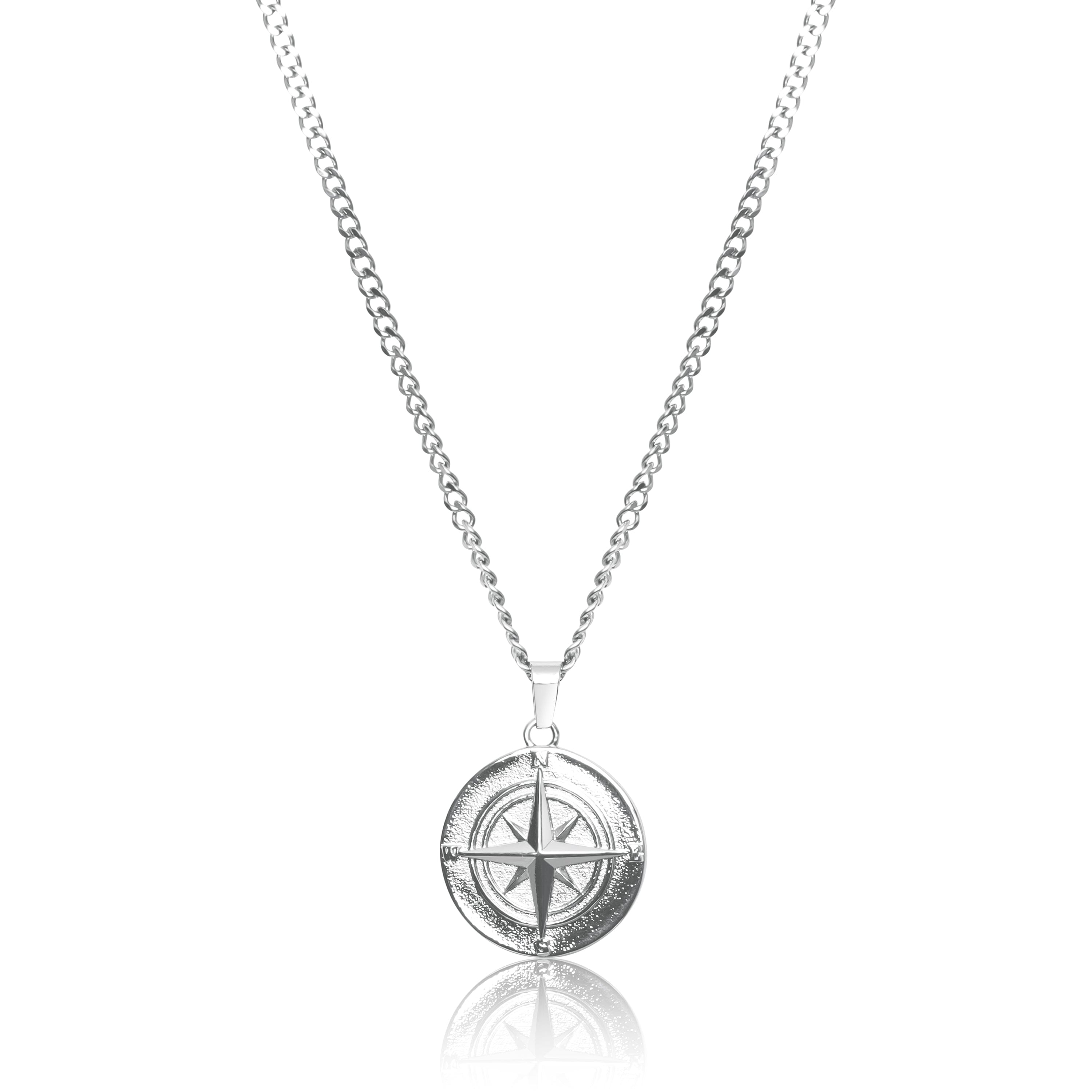 UN:IK Jewellery Compass Pendant Necklace - Silver / Gold