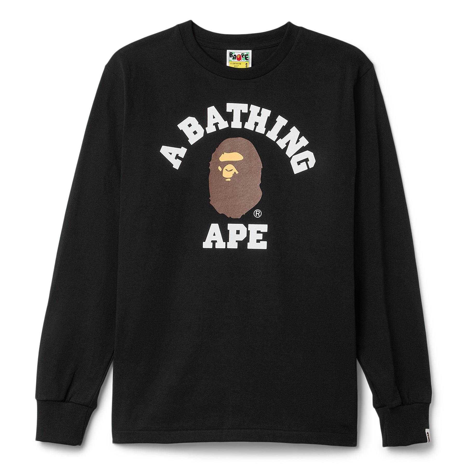 BAPE A Bathing Ape College Long Sleeve Tee (Black)