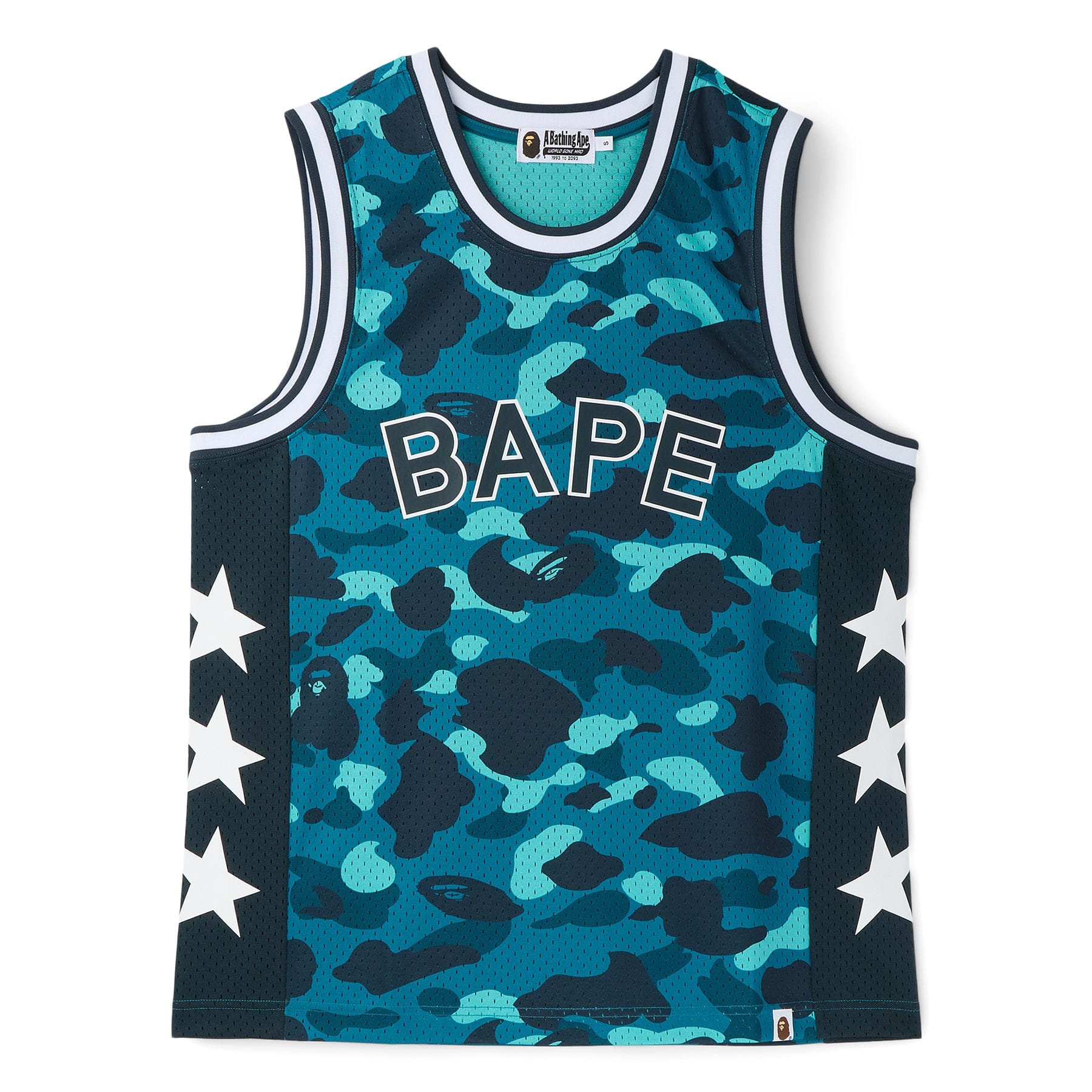 BAPE A Bathing Ape Color Camo Mesh Multi Logo Relaxed Fit Tank Top M (Green)