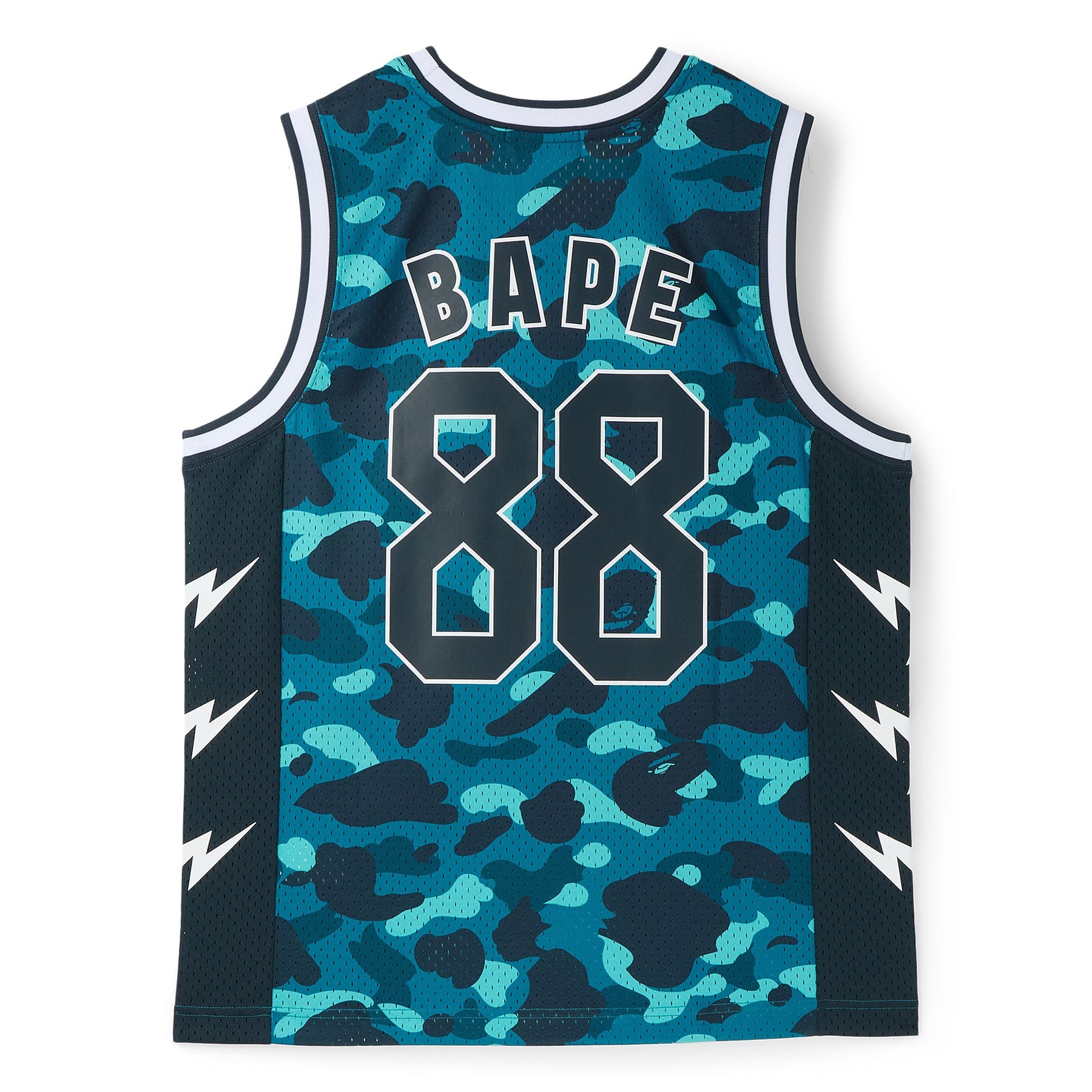 BAPE A Bathing Ape Color Camo Mesh Multi Logo Relaxed Fit Tank Top M (Green)