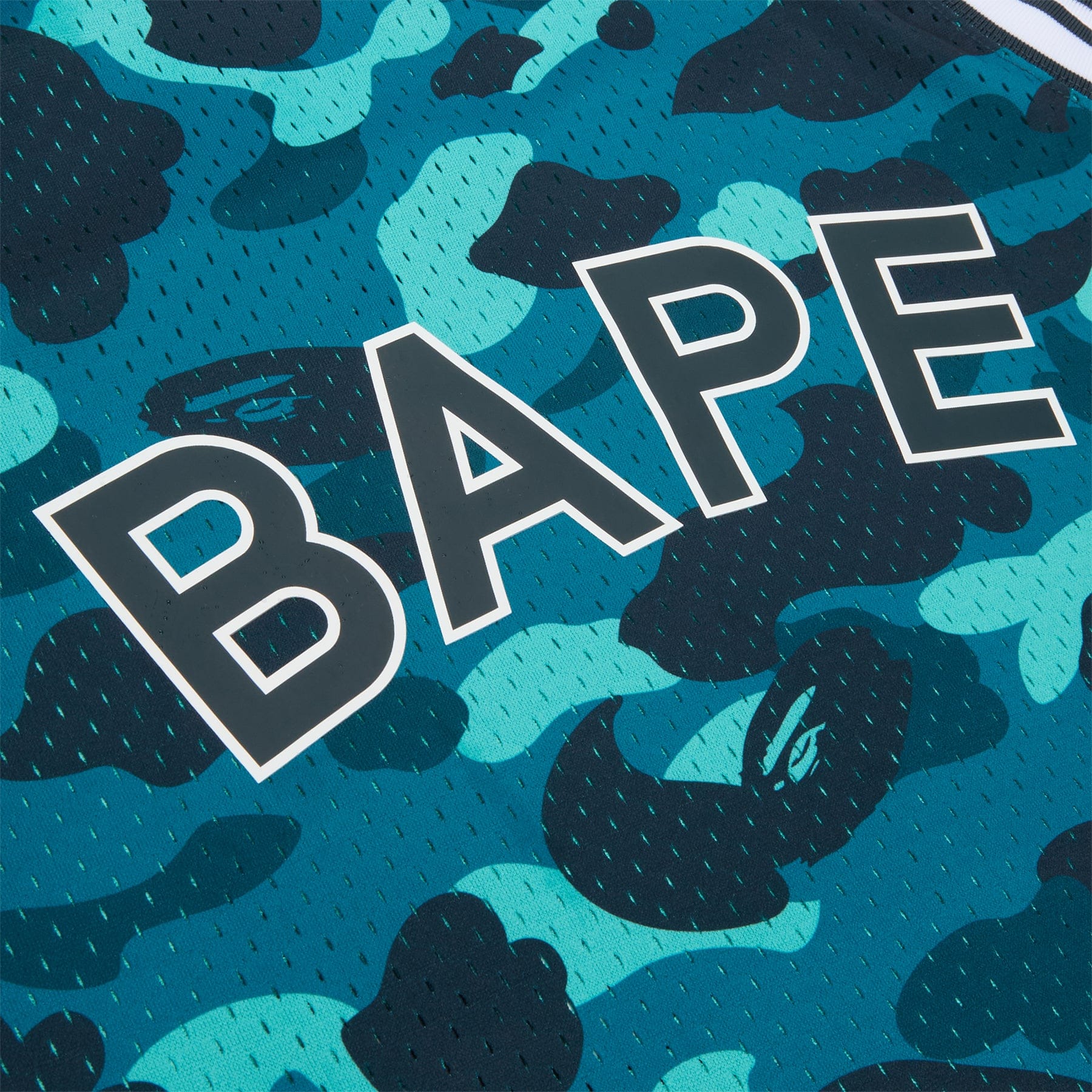 BAPE A Bathing Ape Color Camo Mesh Multi Logo Relaxed Fit Tank Top M (Green)