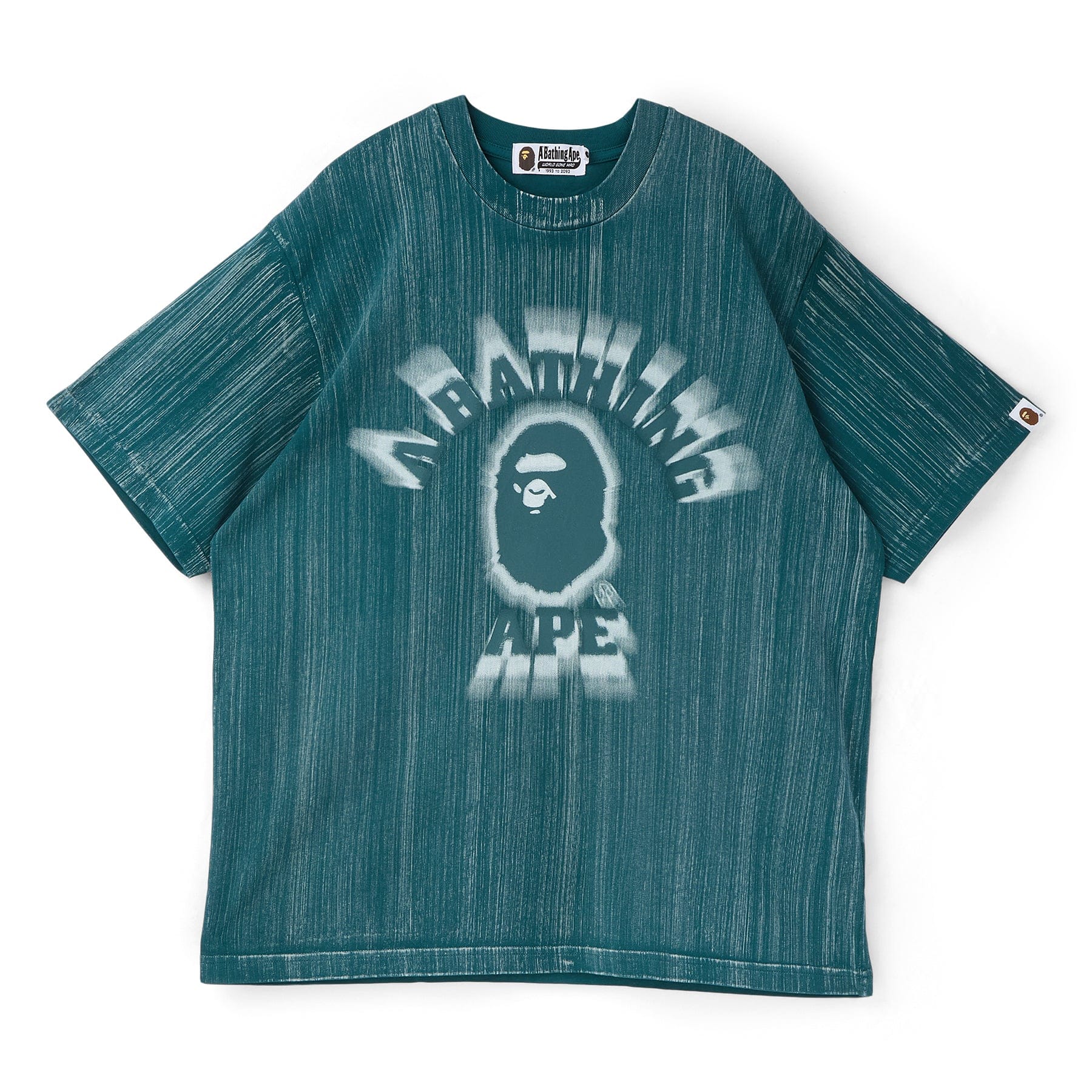 BAPE A Bathing Ape Brush College Relaxed Fit Tee M (Green)