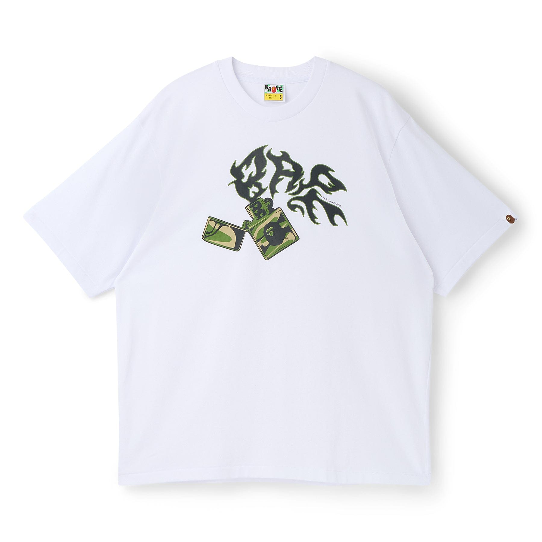 BAPE A Bathing Ape Bape Lighter Relaxed Fit Tee M (White)