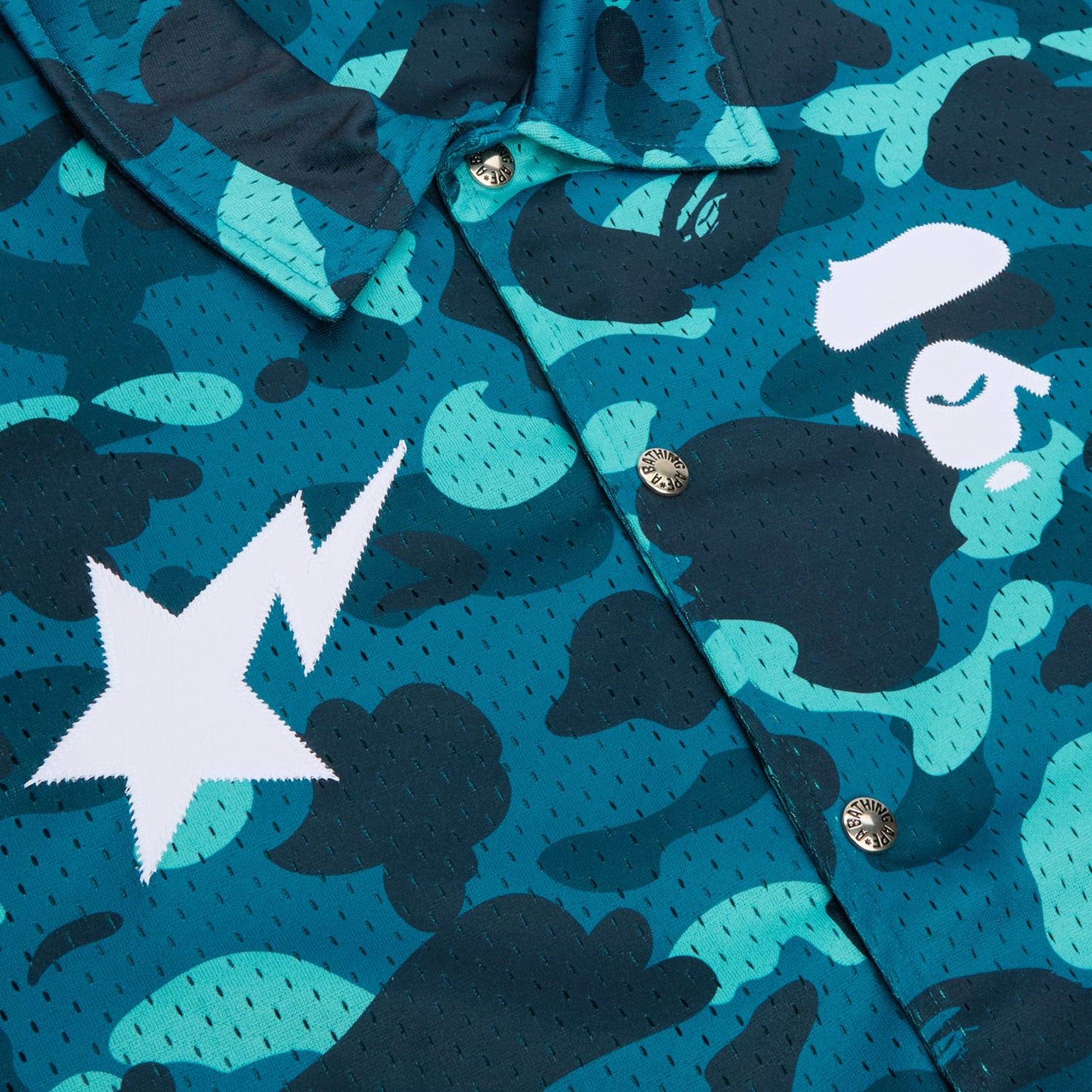 BAPE A Bathing Ape Color Camo Warm Up Ss Shirt M (Green)