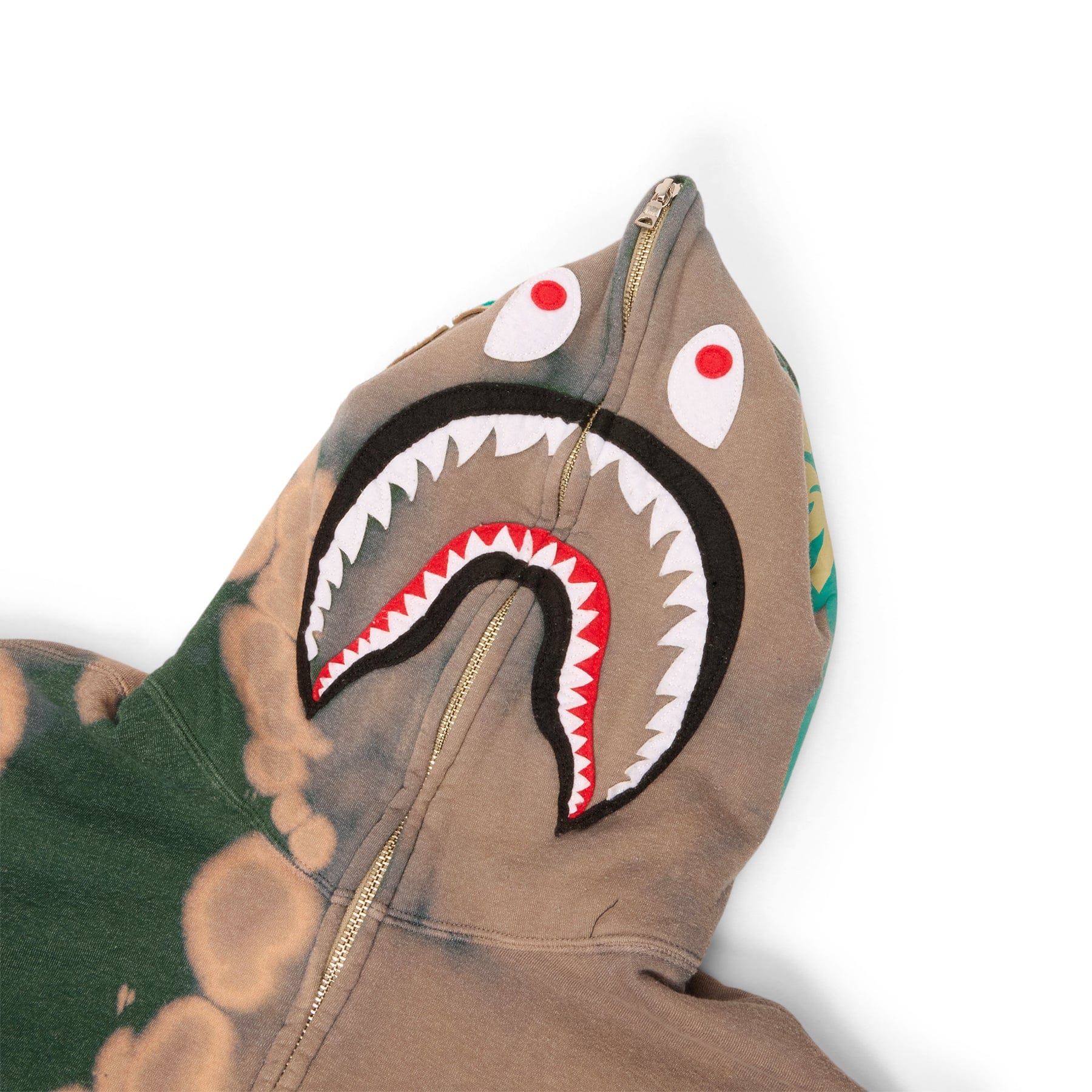 BAPE A Bathing Ape Hand Dye Shark Full Zip Hoodie (Green)