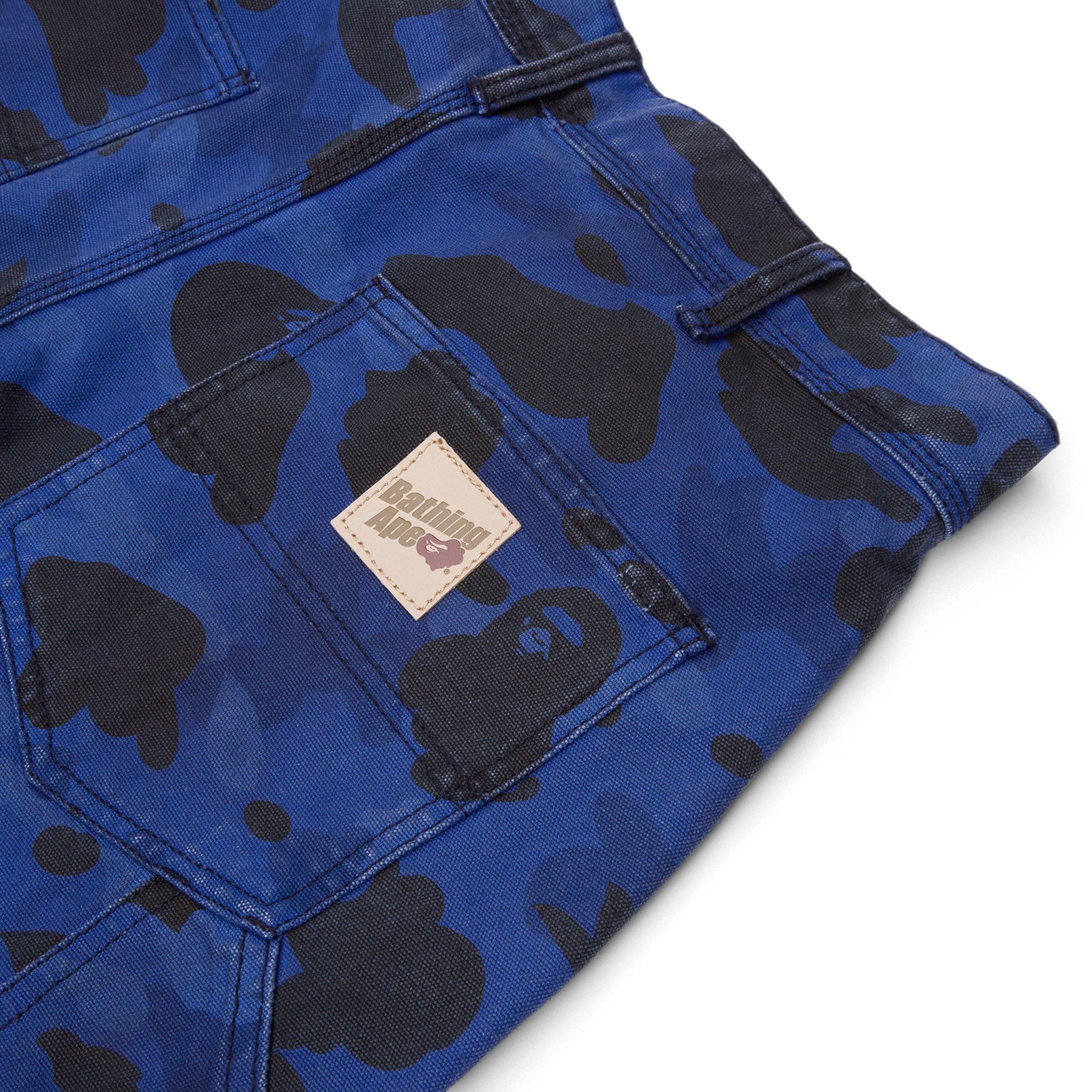 BAPE A Bathing Ape Solid 1St Camo Garment Dyed Relaxed Fit Work Shorts M (Navy)