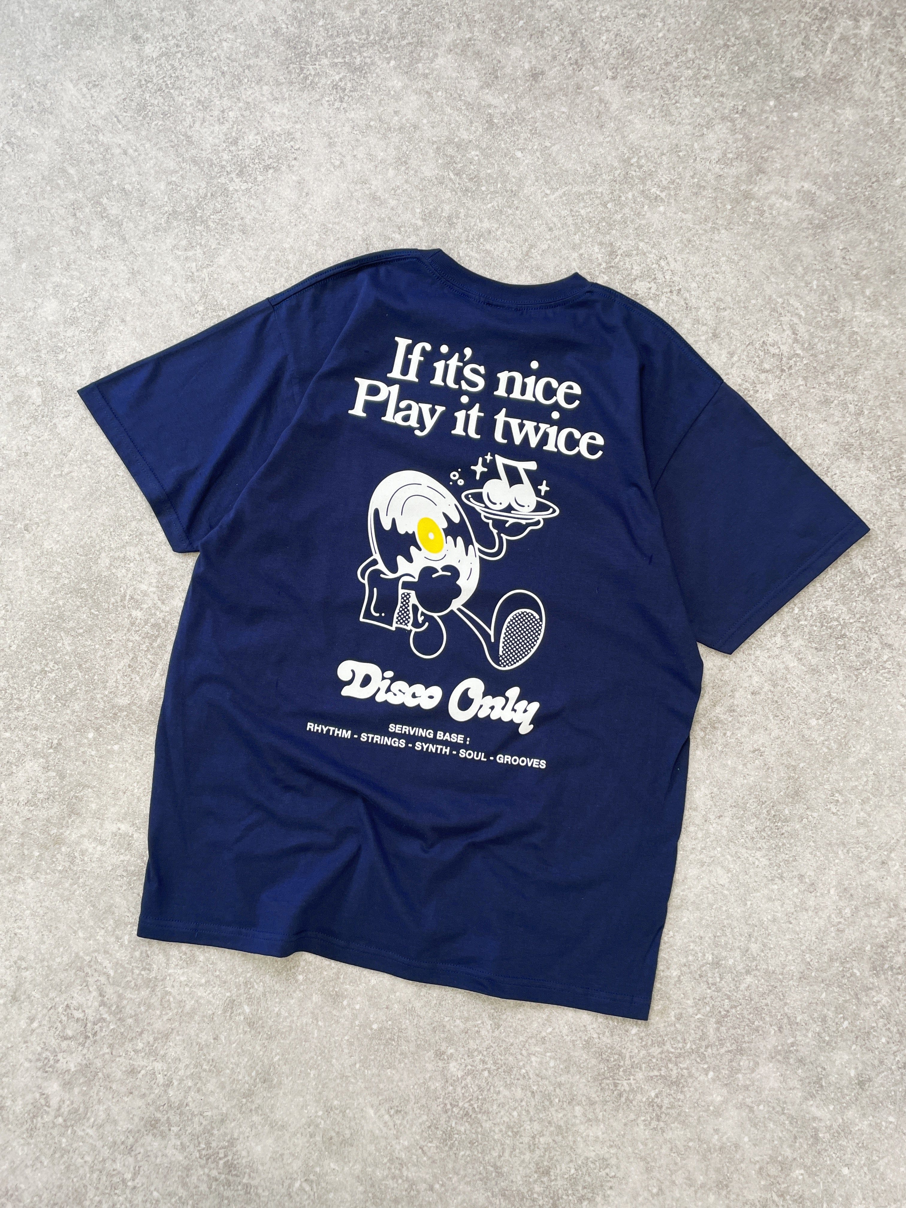 DISCO ONLY 'Play it Twice V2' Tee - Navy