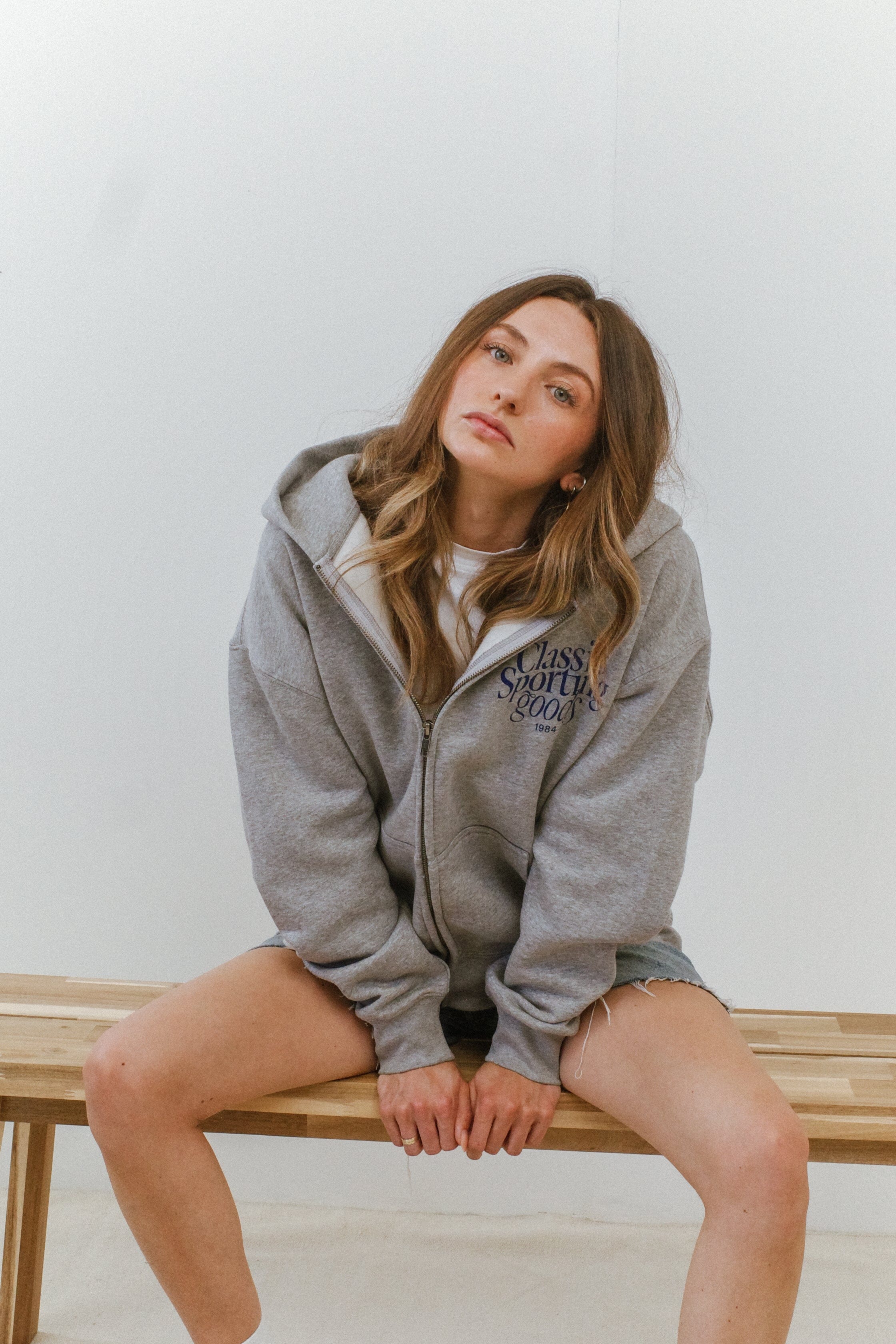 Vice 84 Selects by Chloe Hayward Vice 84 WMNS 'Sporting Goods' Zip Hoodie - Ash