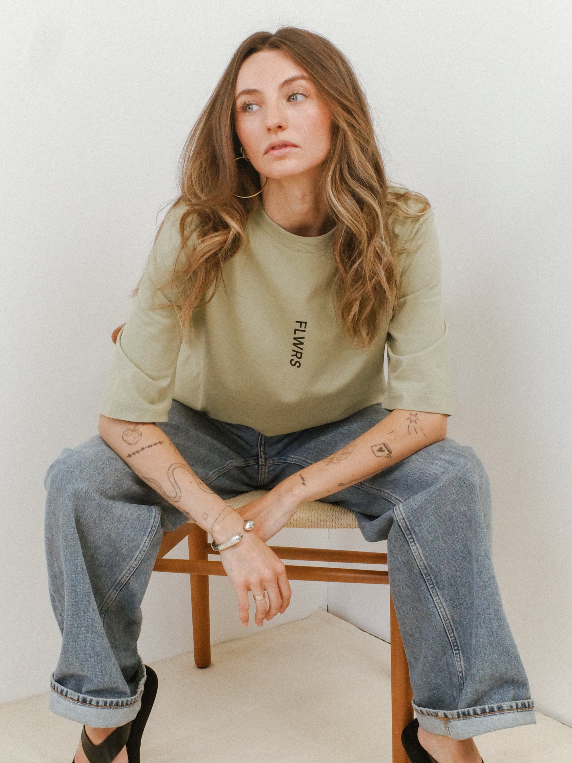 FLWRS by Chloe Hayward FLWRS Organic Boxy Tee - Sage