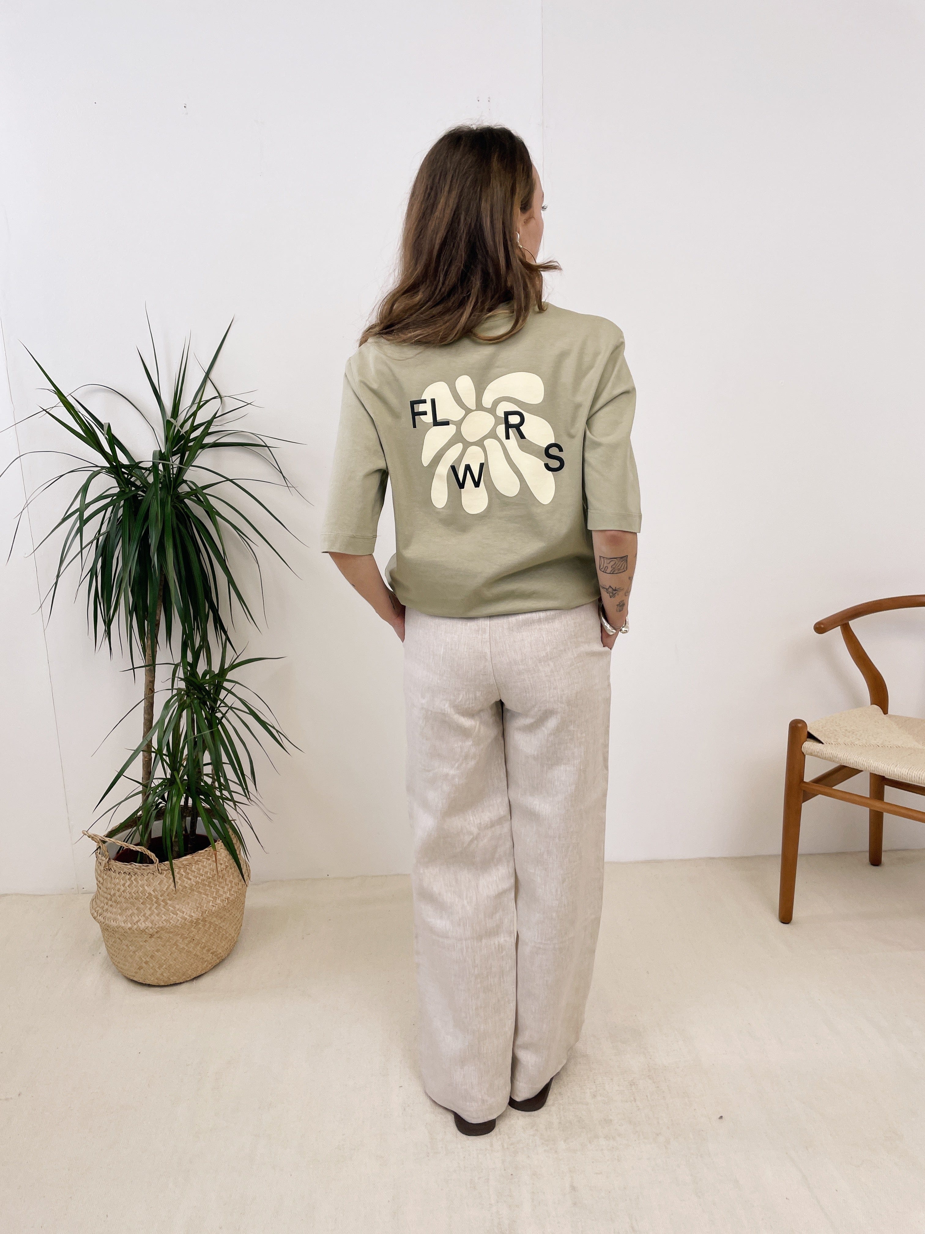 FLWRS by Chloe Hayward FLWRS Organic Boxy Tee - Sage