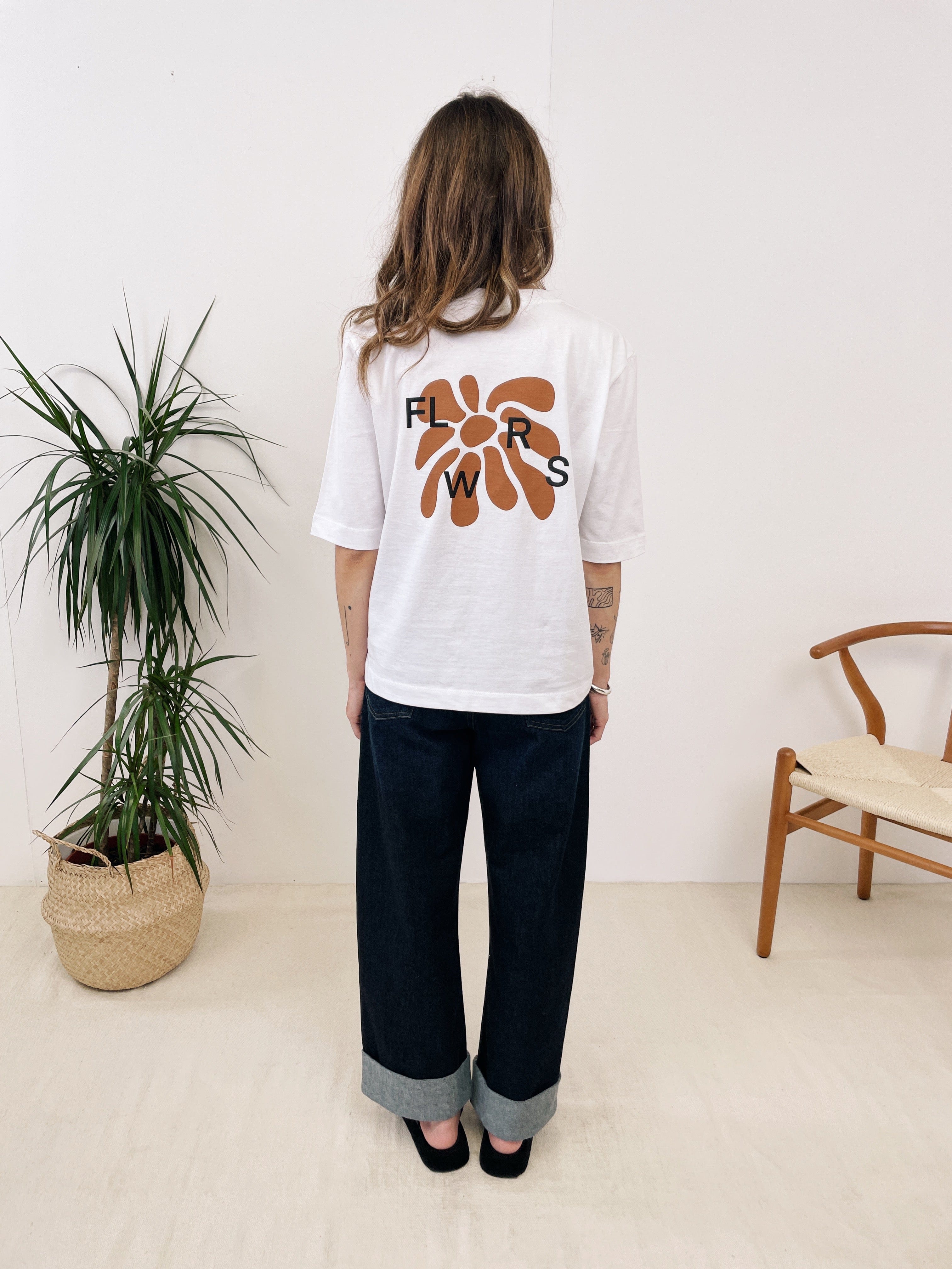 FLWRS by Chloe Hayward FLWRS Organic Boxy Tee - White