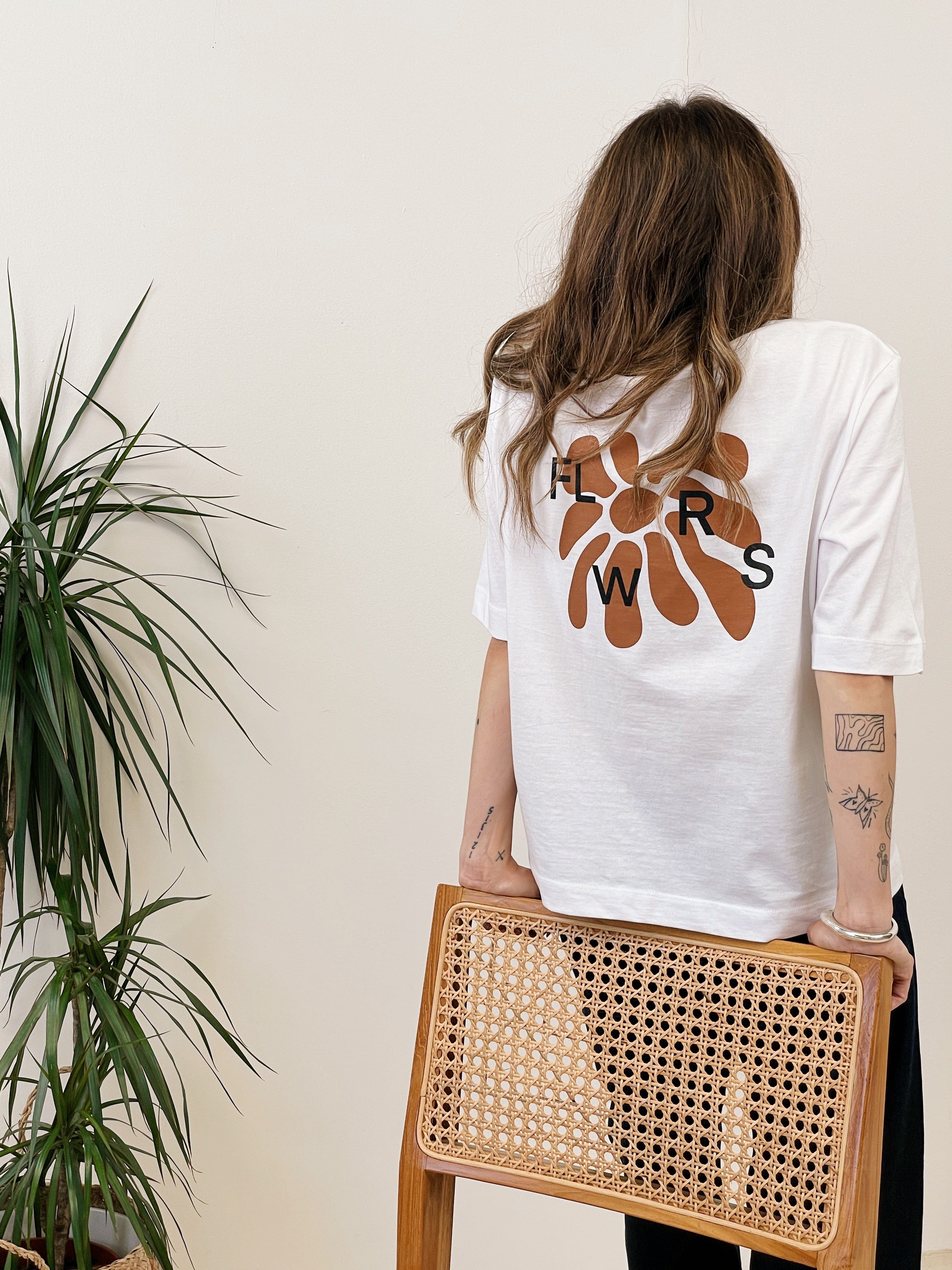 FLWRS by Chloe Hayward FLWRS Organic Boxy Tee - White