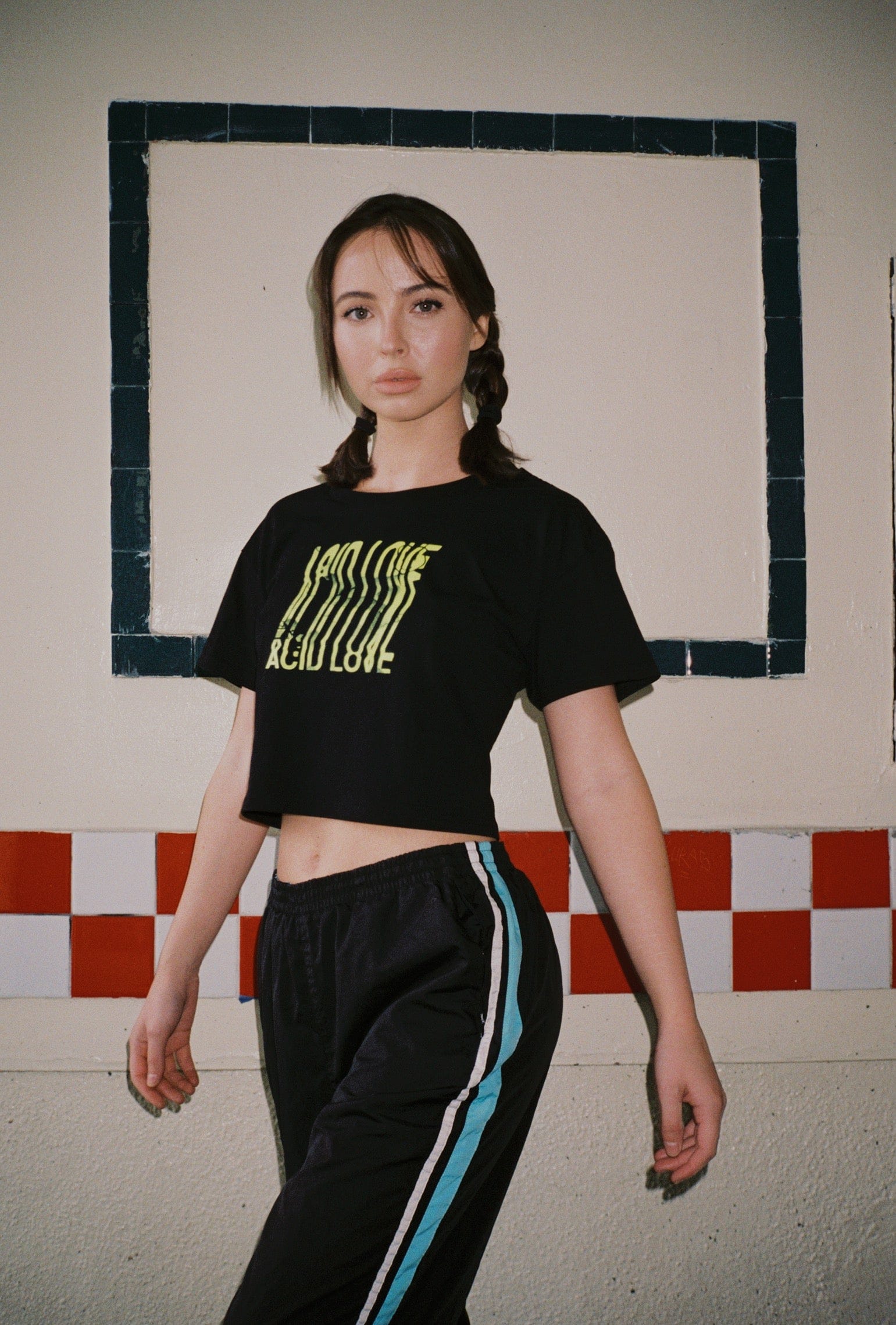 Acid Love WMNS 'Bitmap' Cropped Tee - Black