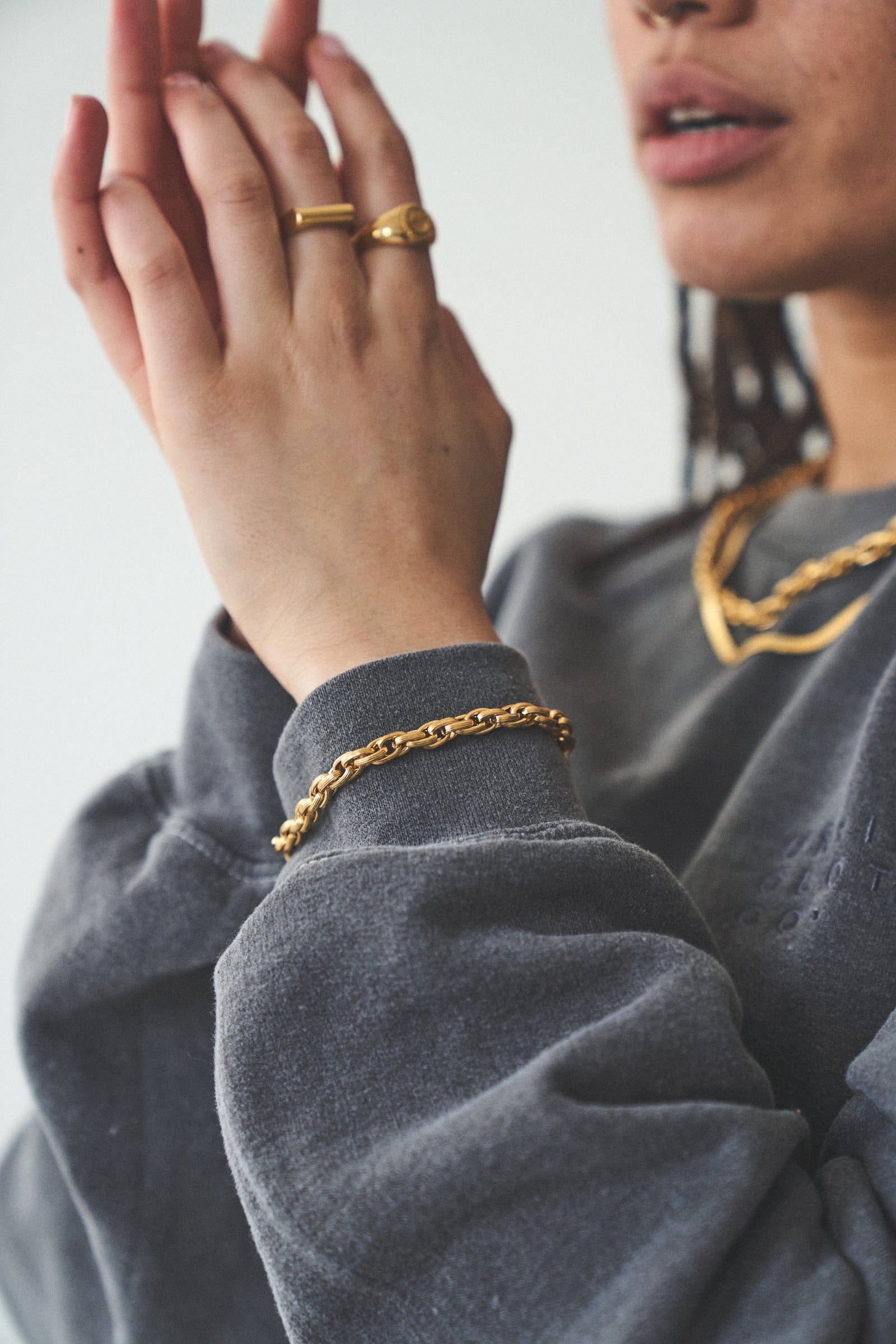 UN:IK Jewellery Thick Rope Bracelet - Gold