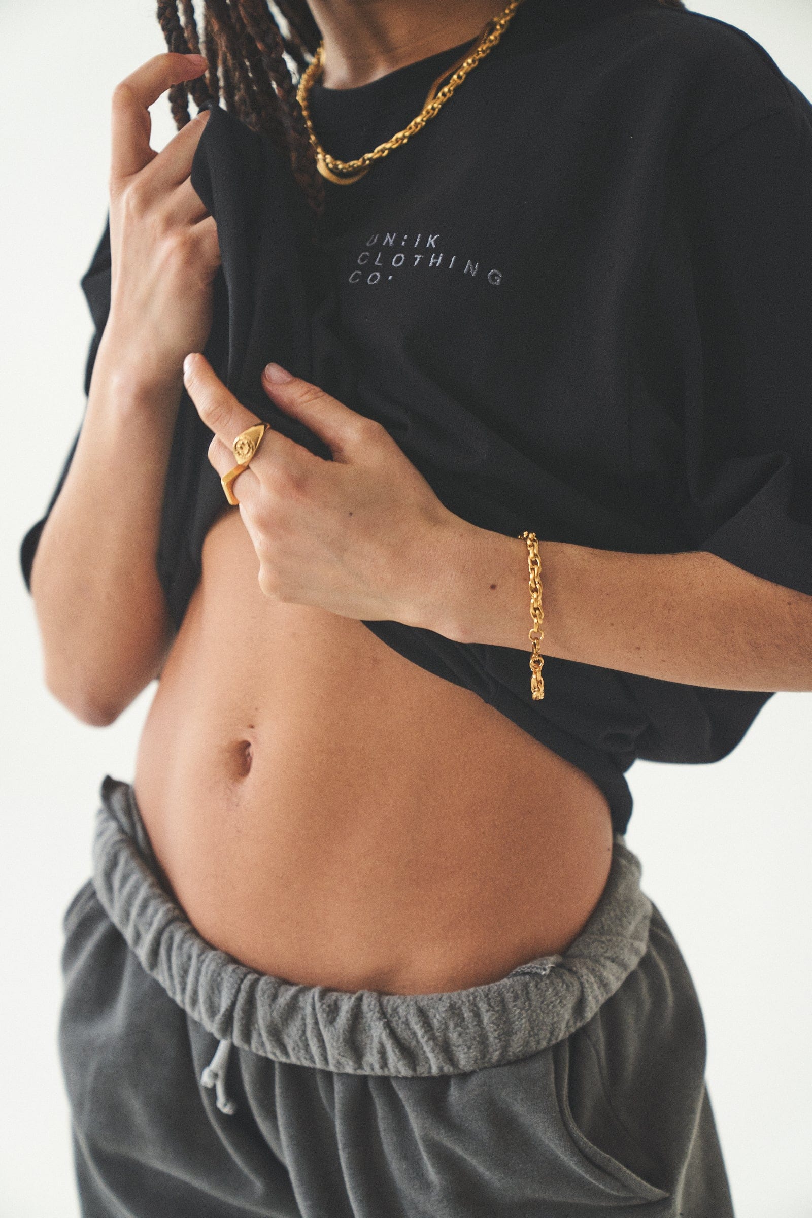 UN:IK Jewellery Thick Rope Bracelet - Gold