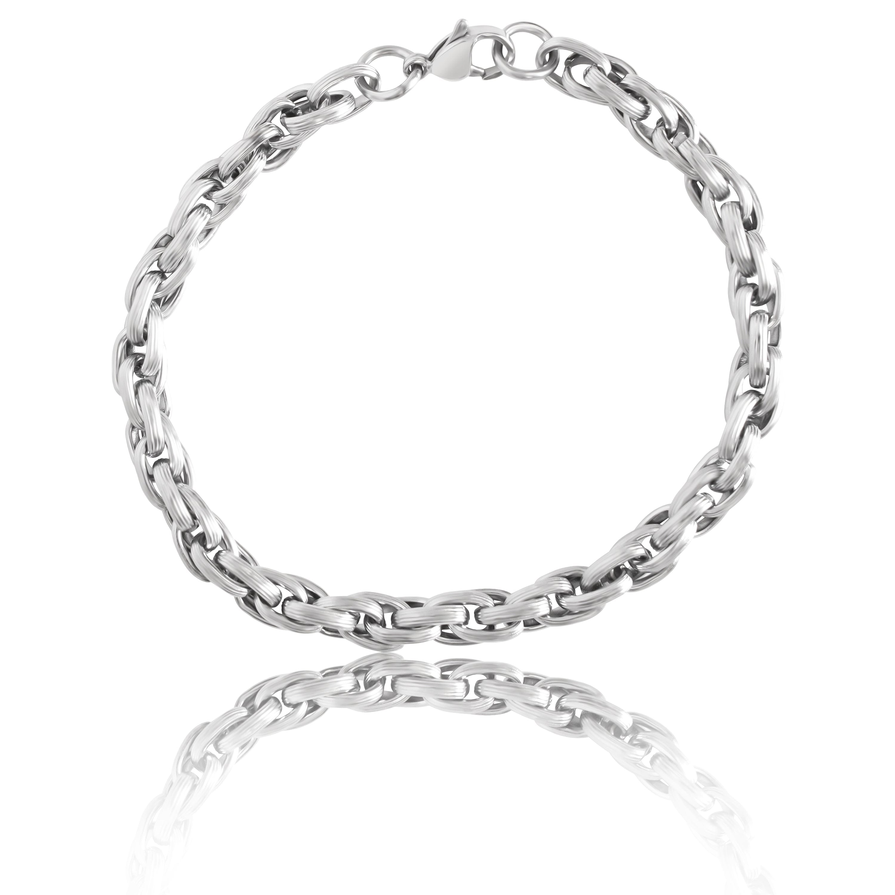 UN:IK Jewellery Thick Rope Bracelet - Silver