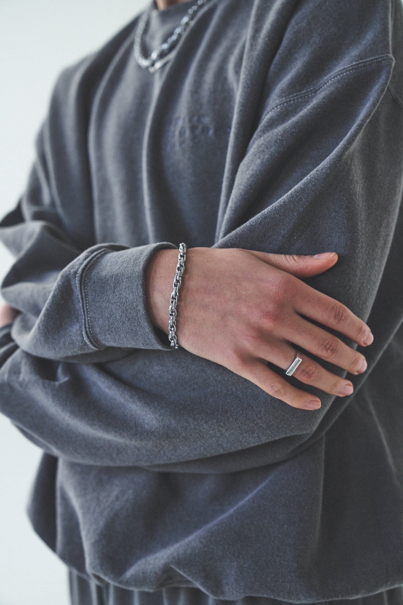 UN:IK Jewellery Thick Rope Bracelet - Silver