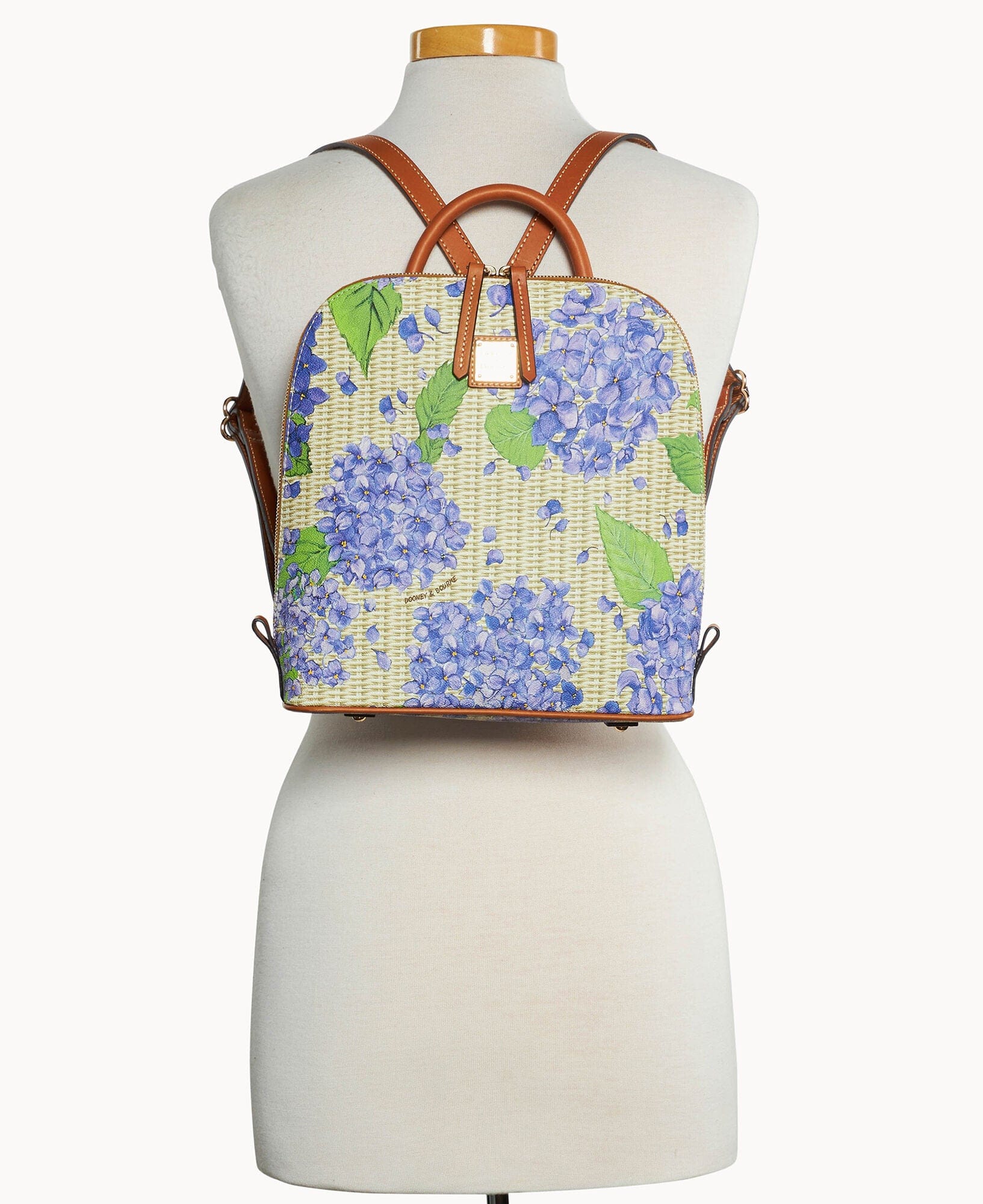 Dooney & Bourke Hydrangea Basketweave Zip Pod Backpack