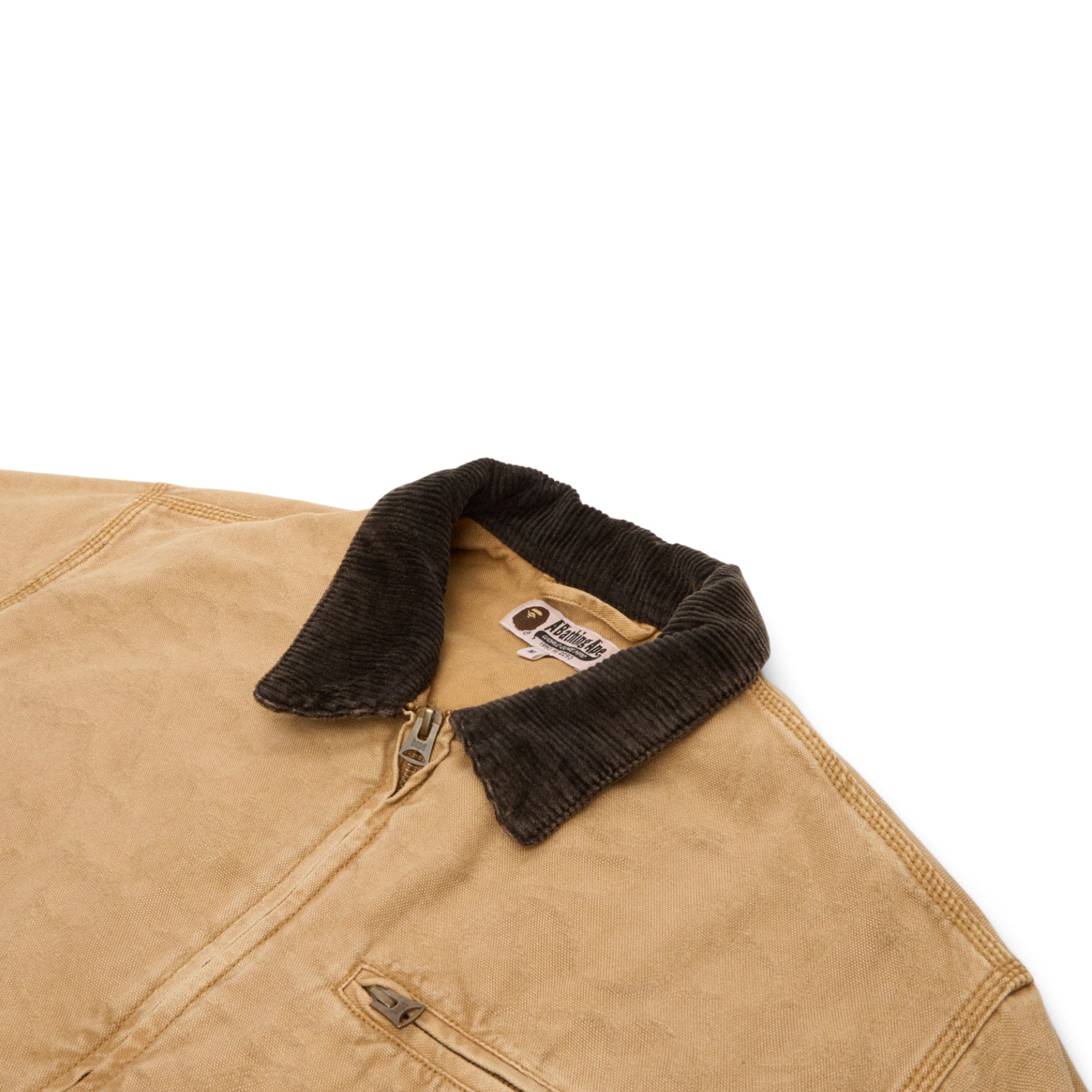 BAPE A Bathing Ape Line Camo Jacquard Garment Dyed Padded Work Jacket (Beige)