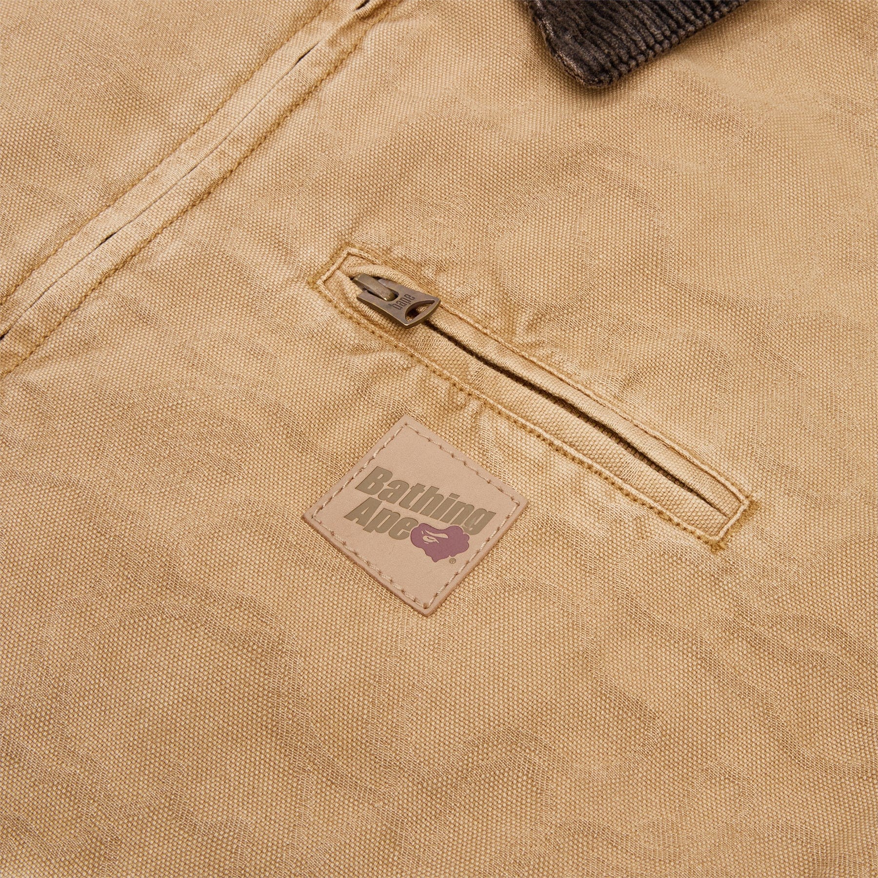 BAPE A Bathing Ape Line Camo Jacquard Garment Dyed Padded Work Jacket (Beige)