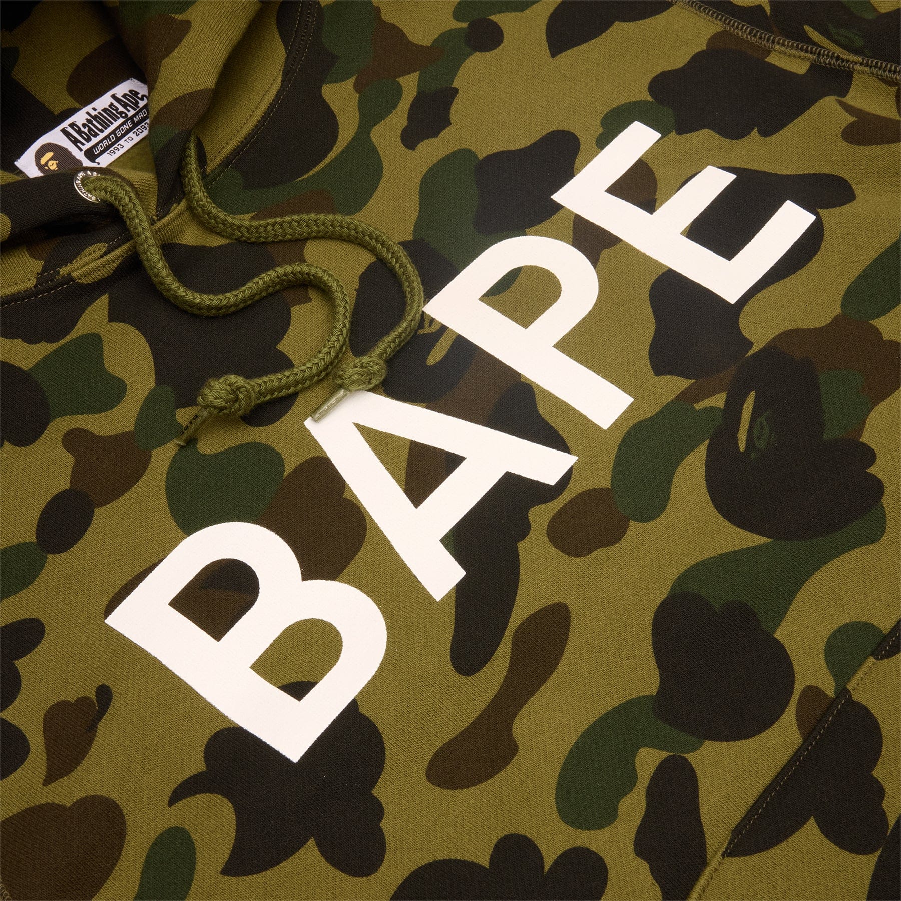 BAPE A Bathing Ape 1ST Camo Bape Pullover Hoodie (Green)