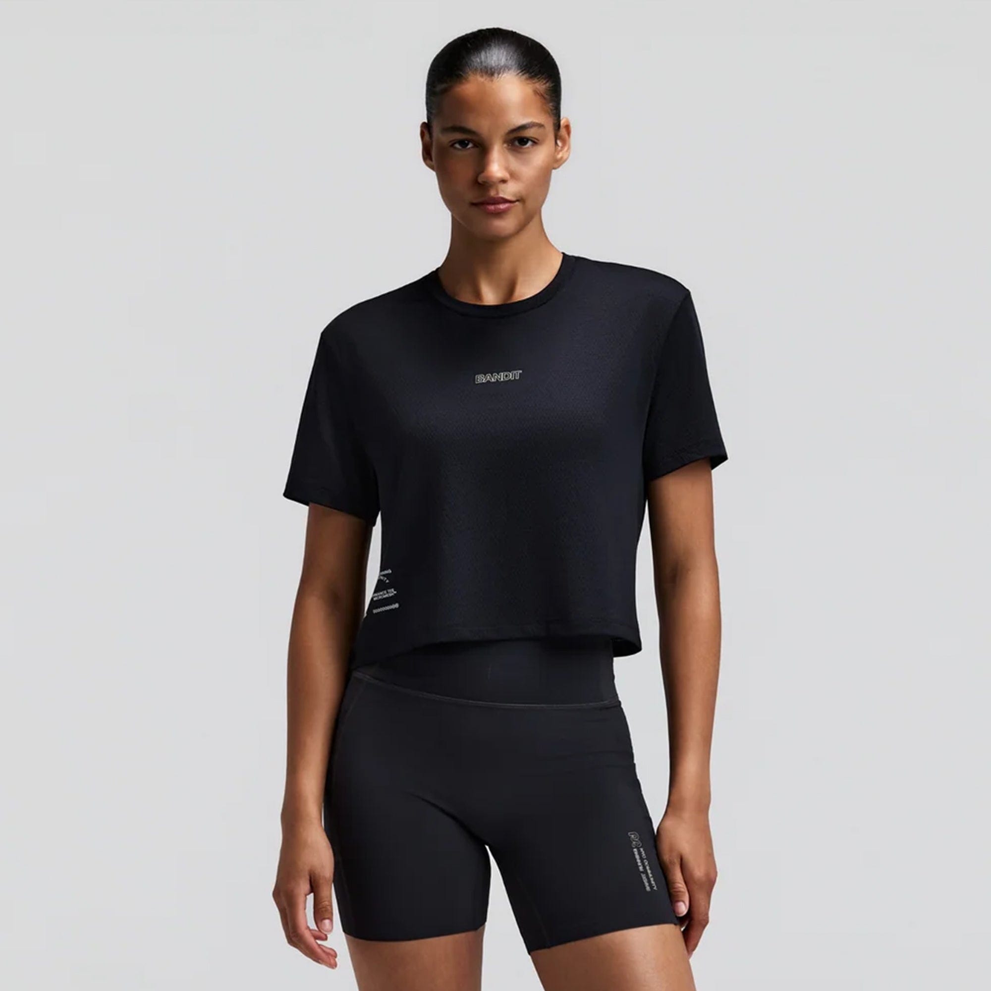 Bandit Running Womens MicroMesh Cropped Tee