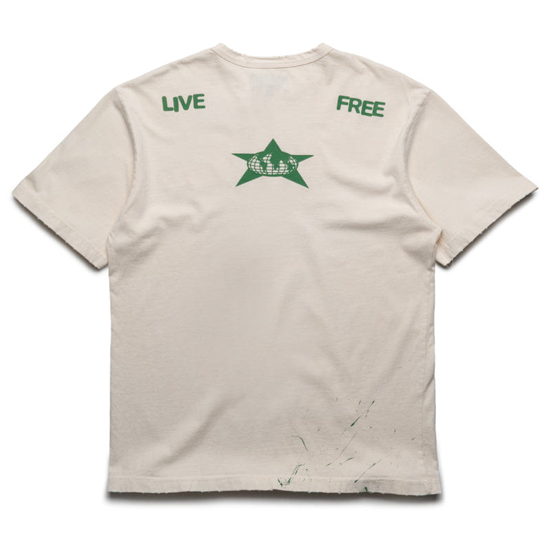 Barriers Worldwide Distressed Star Logo Tee - Off White