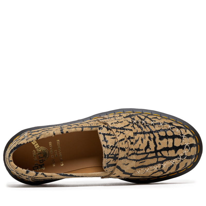 Dr. Martens Delapre Wild Embossed Suede Penny Loafer - Teak/Black