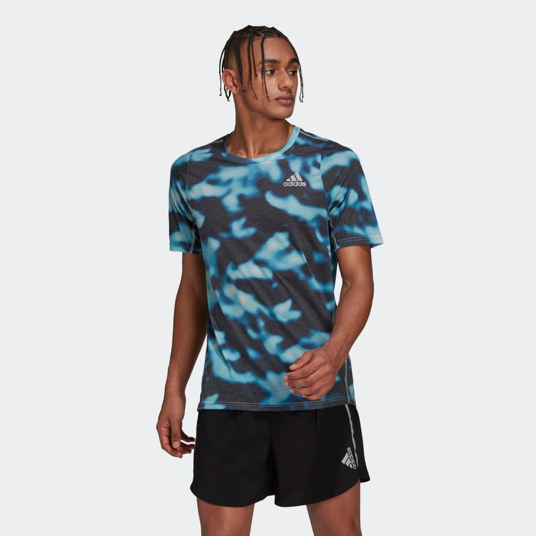adidas Run Icons 3-Bar Allover Print Men's Tee