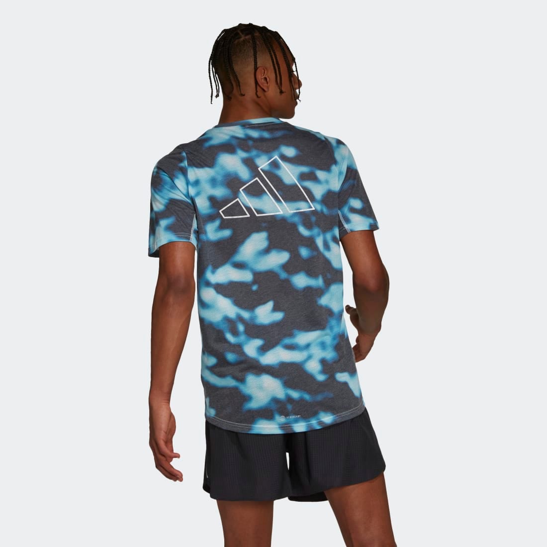 adidas Run Icons 3-Bar Allover Print Men's Tee