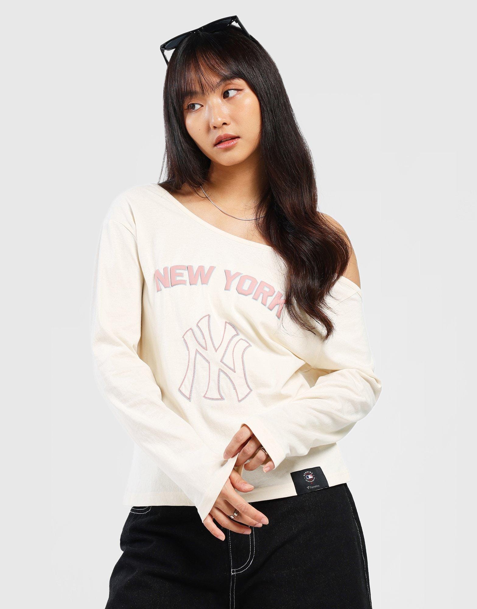 Majestic MLB New York Yankees One-Shoulder T-Shirt