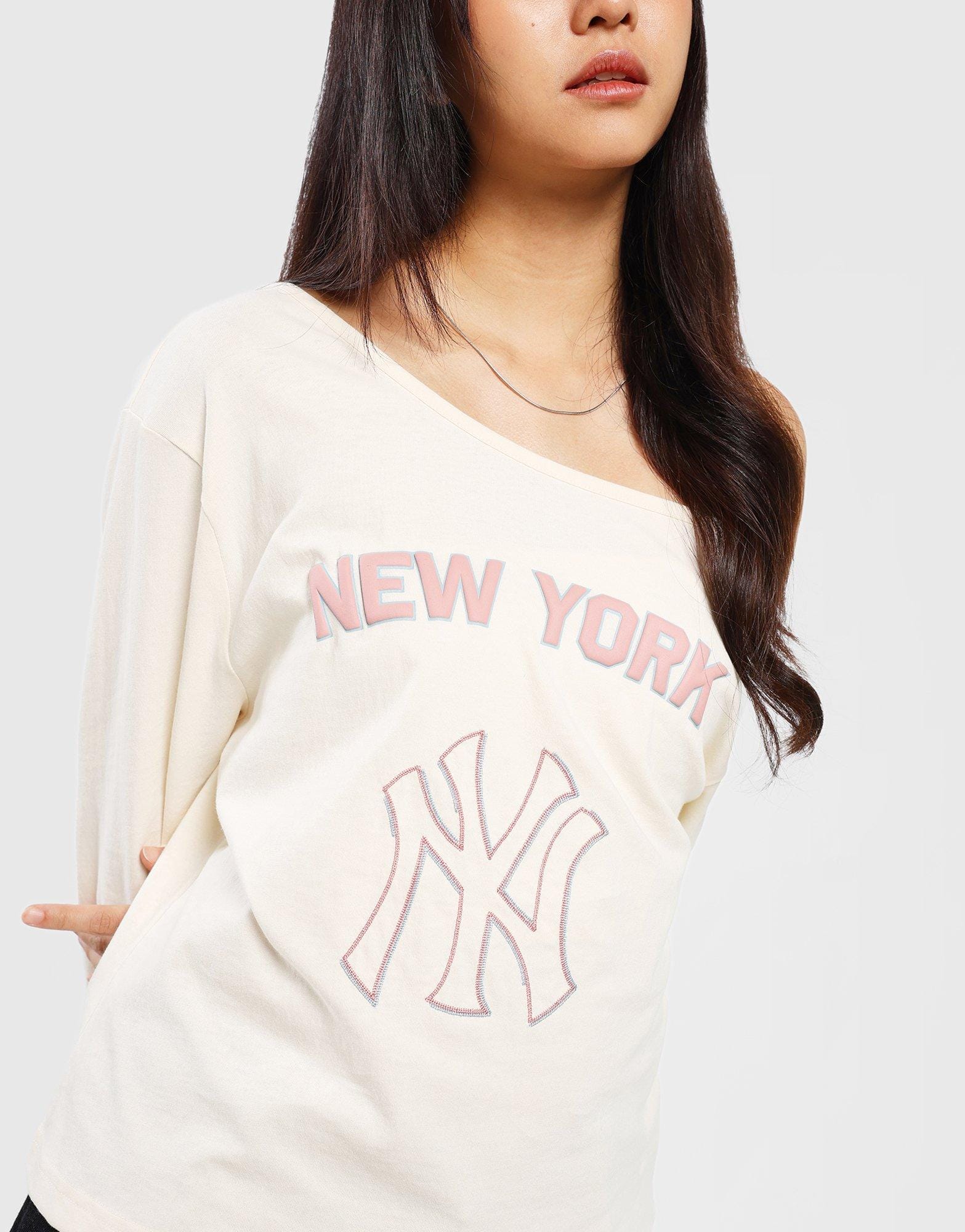 Majestic MLB New York Yankees One-Shoulder T-Shirt
