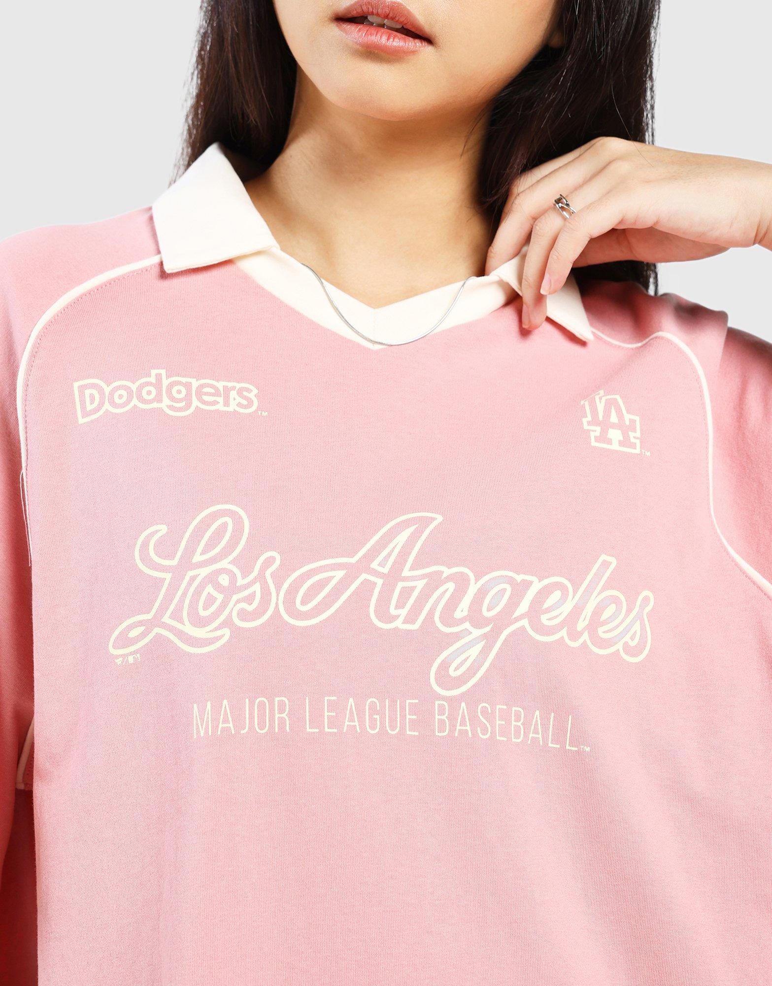 Majestic MLB Los Angeles Dodgers V-Neck Oversized Polo Jersey