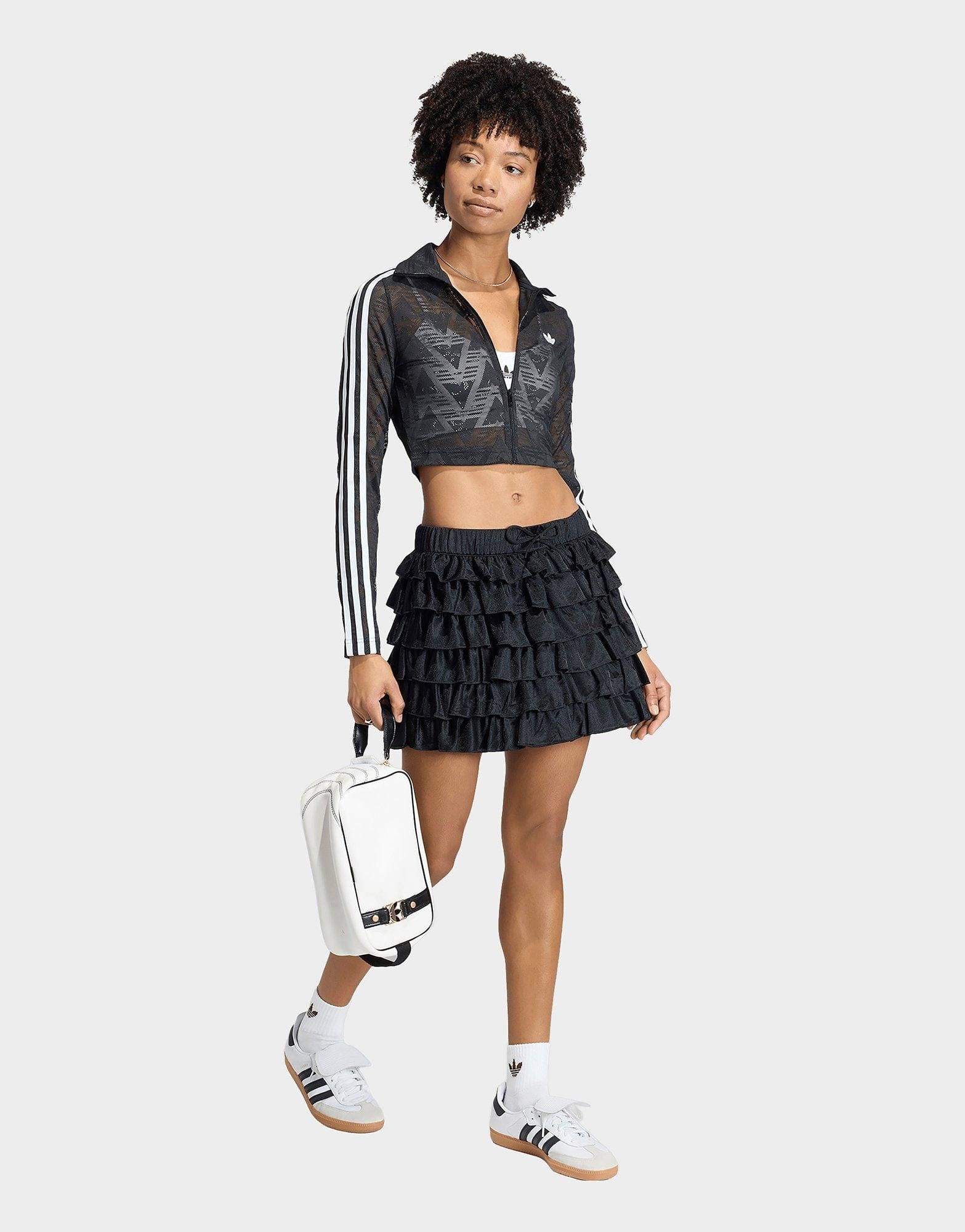 adidas Lace Ruffle Mini Skirt