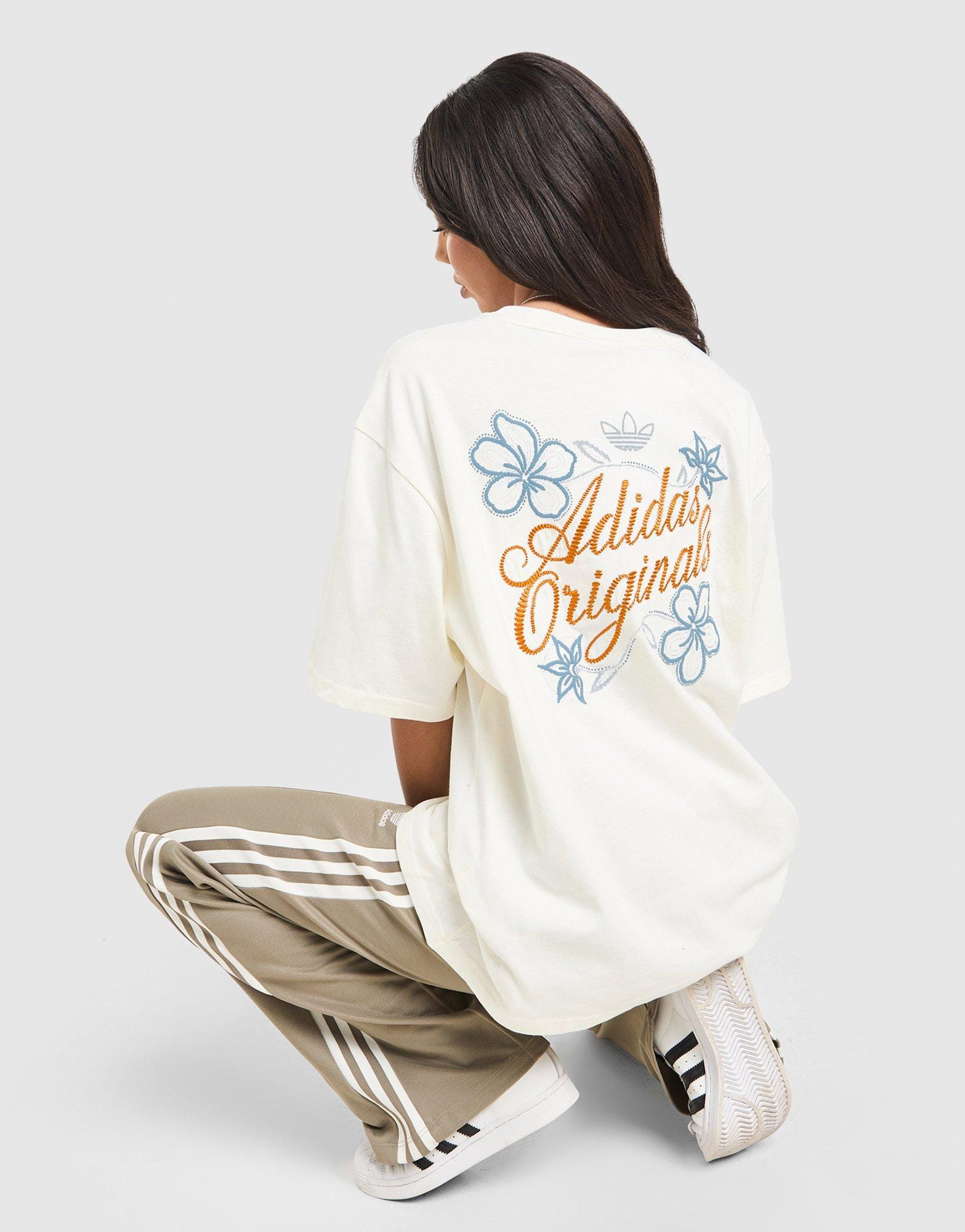 adidas Floral Stitch Boyfriend T-Shirt