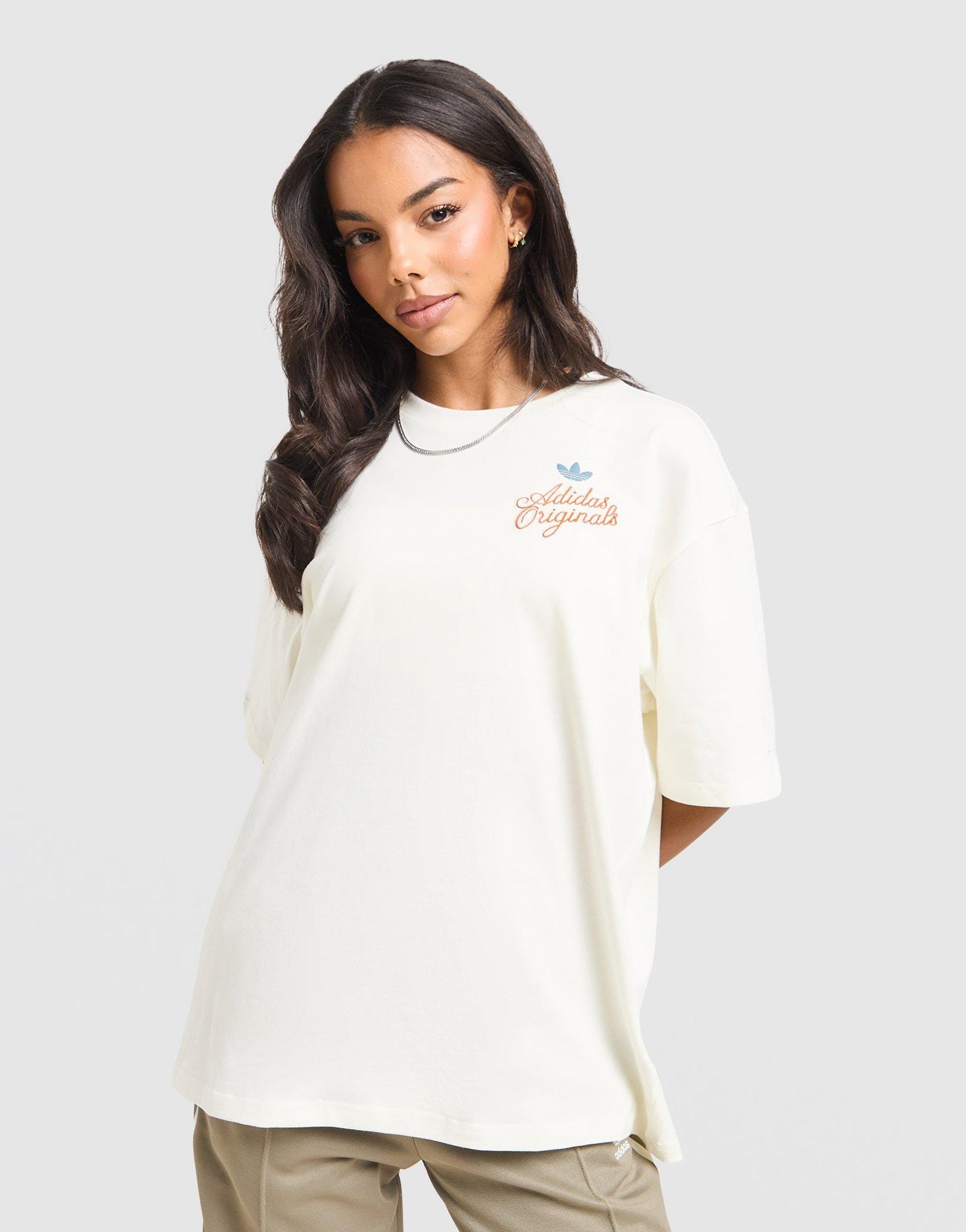 adidas Floral Stitch Boyfriend T-Shirt