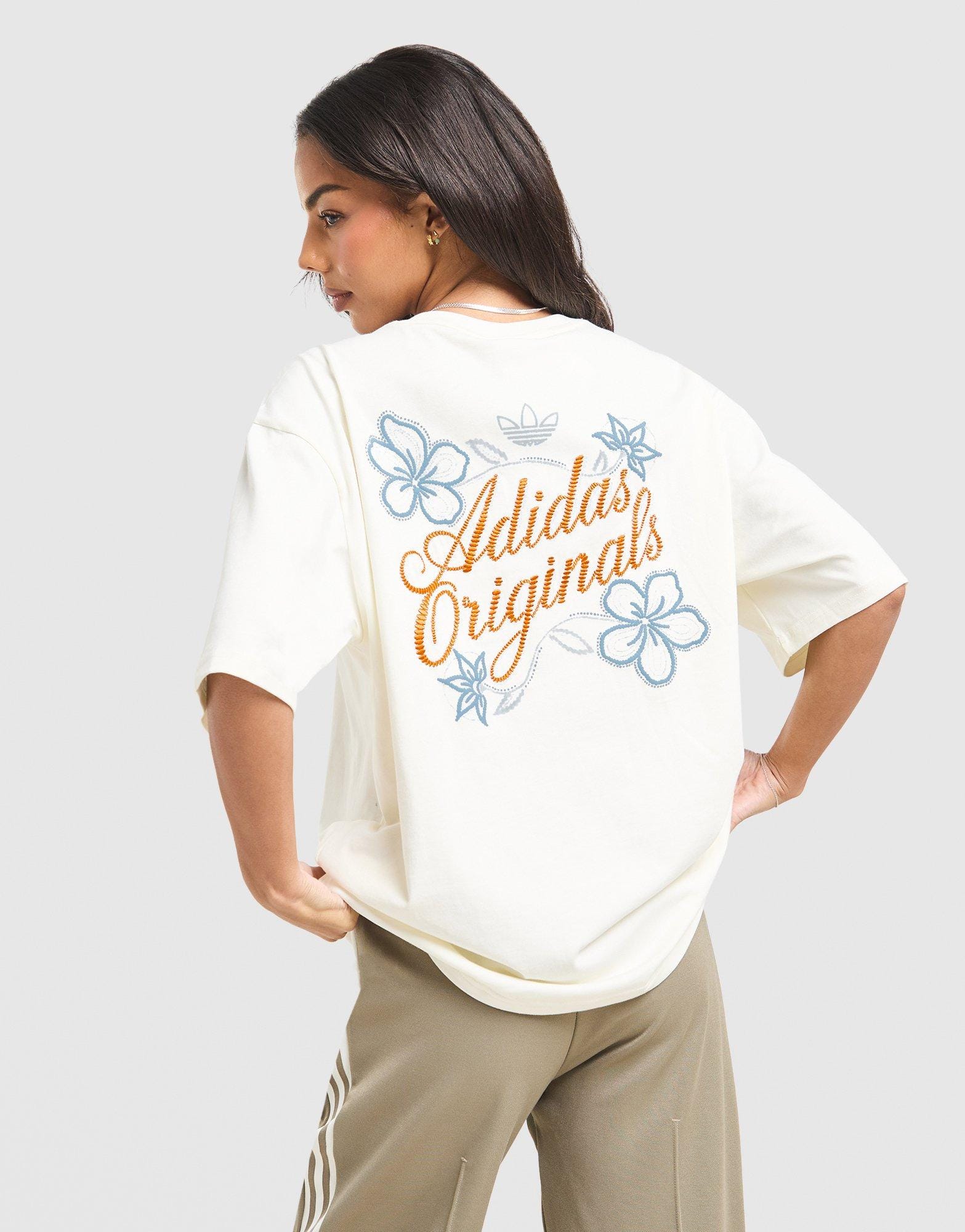 adidas Floral Stitch Boyfriend T-Shirt