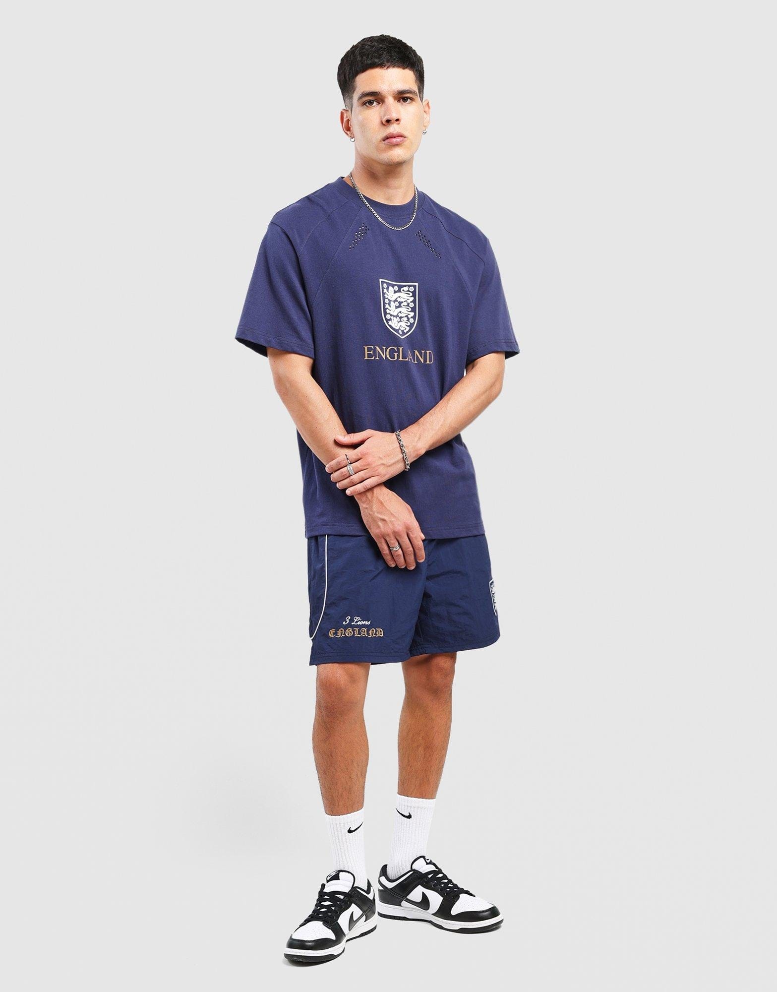 Majestic England C&S Panel T-Shirt