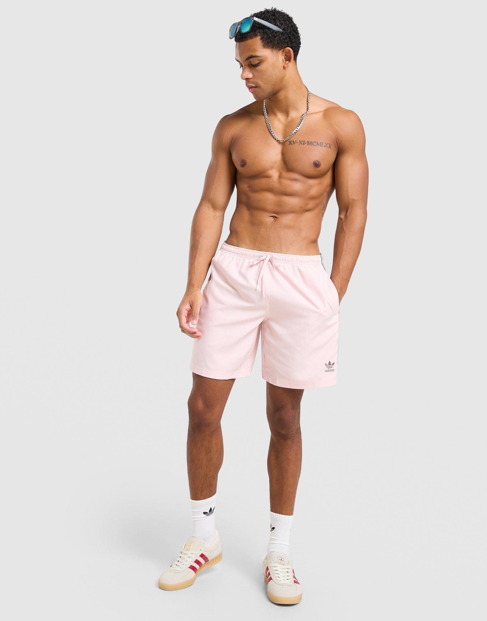 adidas 3-Stripes 8" Swim Shorts