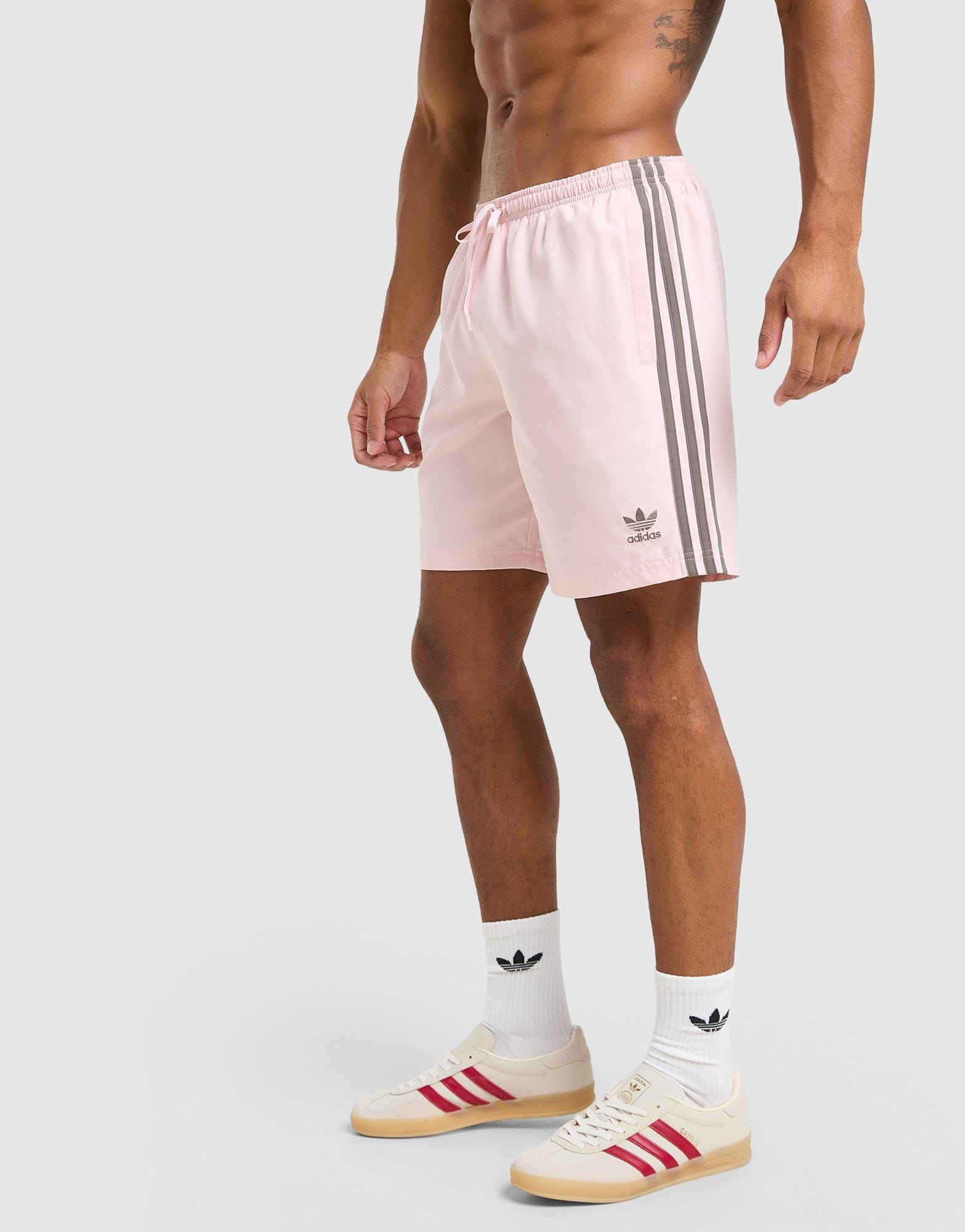 adidas 3-Stripes 8" Swim Shorts