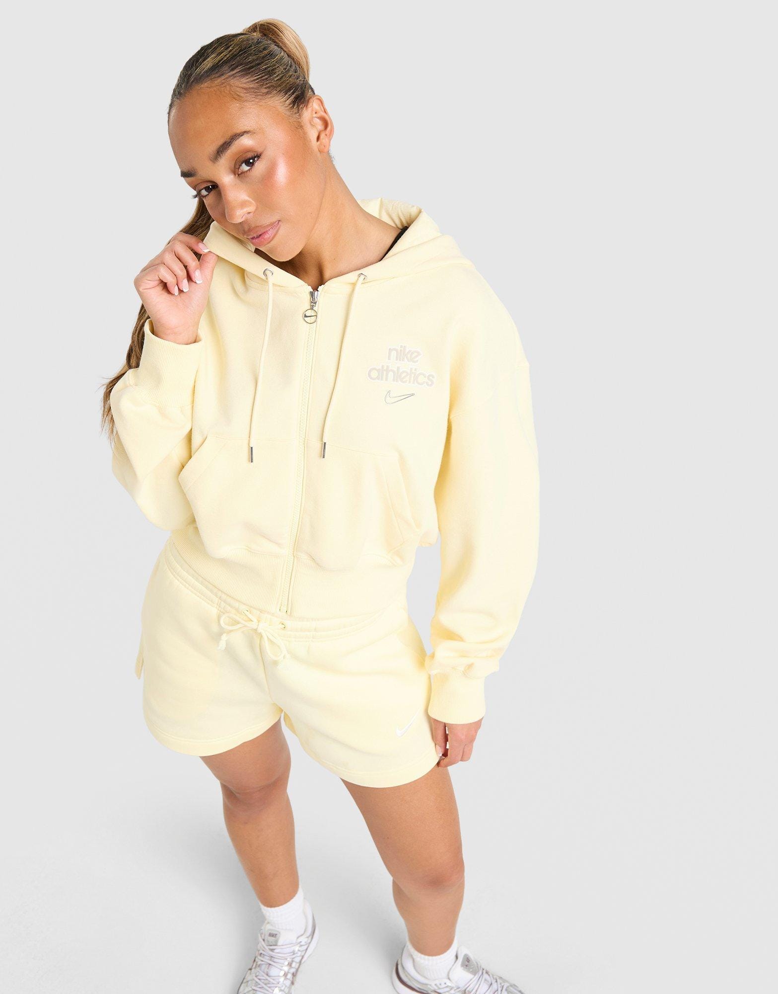 Nike Graphic Swoosh Crop Full Zip Hoodie