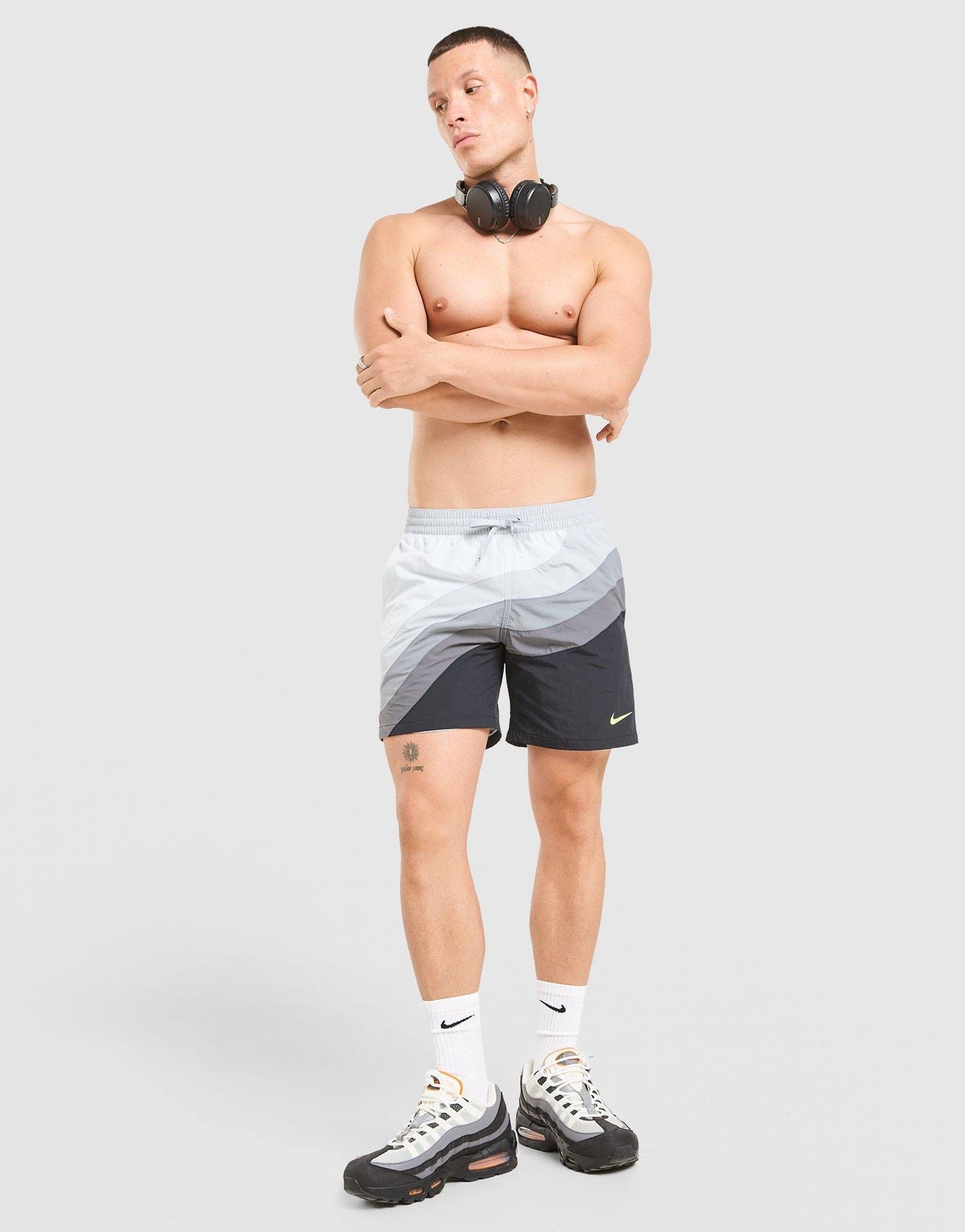 Nike Swim Beach Air Max Colorblock Gray Swimsuit
